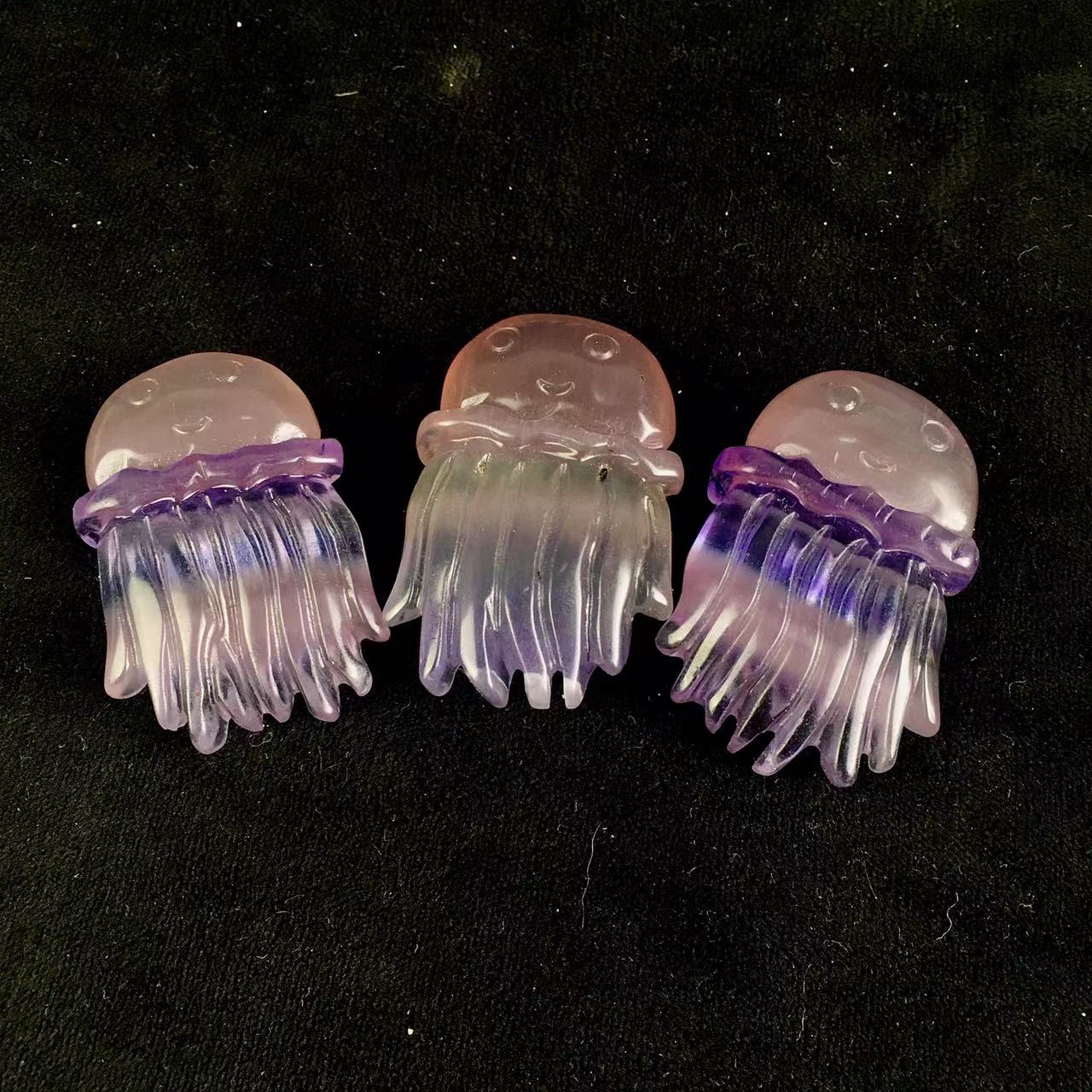 High quality wholesale Natural Crystal Flourite jellyfish For Decoration 1pc