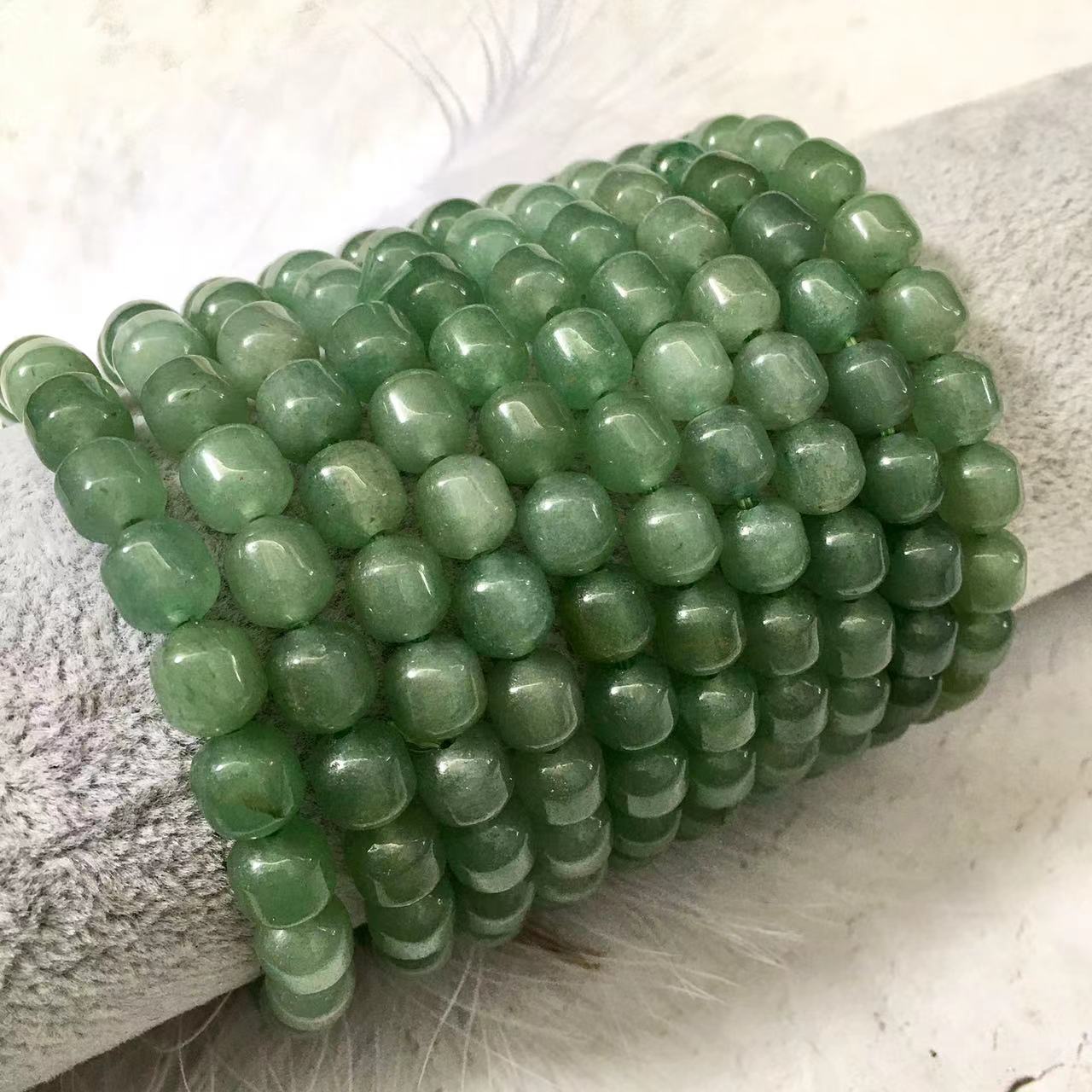7MM Natural crystal Smooth Green Aventurine Gemstone Beads bracelet