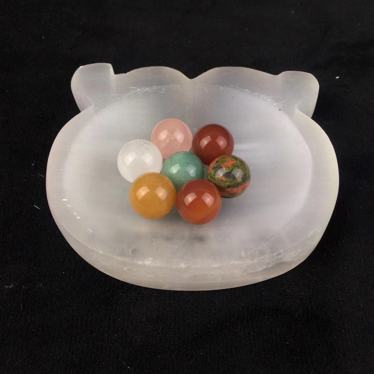 Wholesale high quality reiki natural crystal selenite bowl for decoraiotion