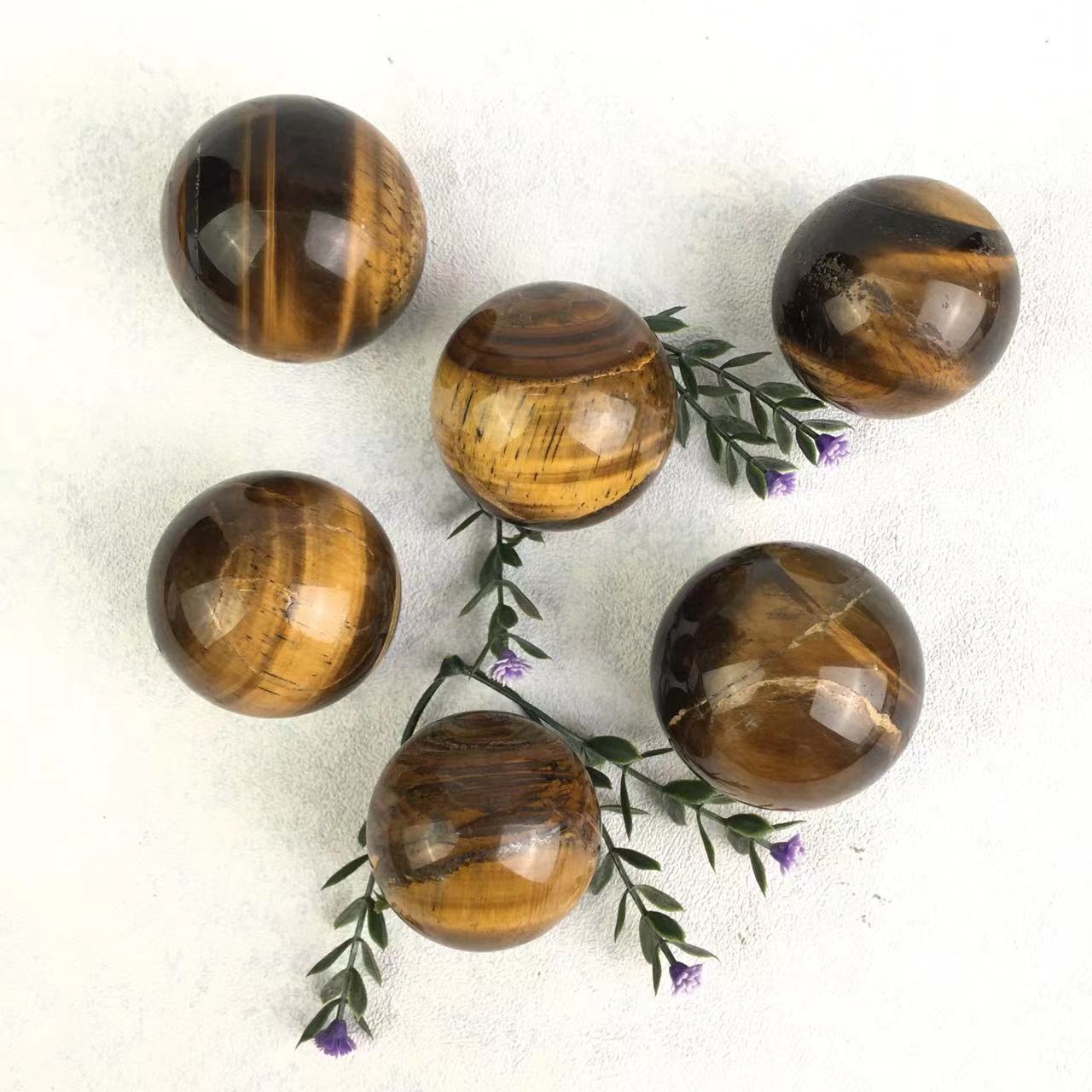 Wholesale natural crystal healing tiger eye sphere for decoration 1kg