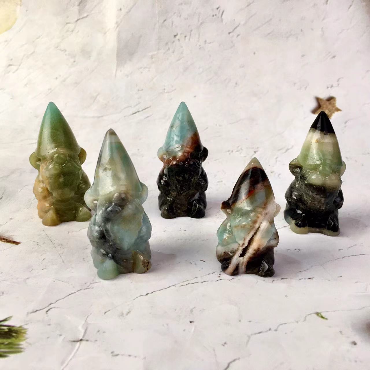 Natural Crystal Carving Dwarf Crystal Crafts Snow White Dwarfs Spiritual Healing Stone For Gift