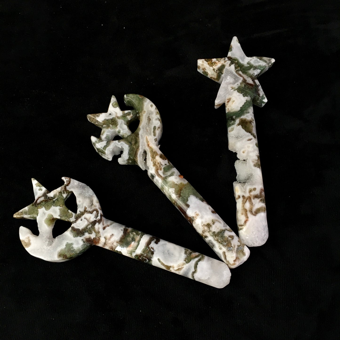 Wholesale natural Crystals Healing moss agate magic Wand For Decoration