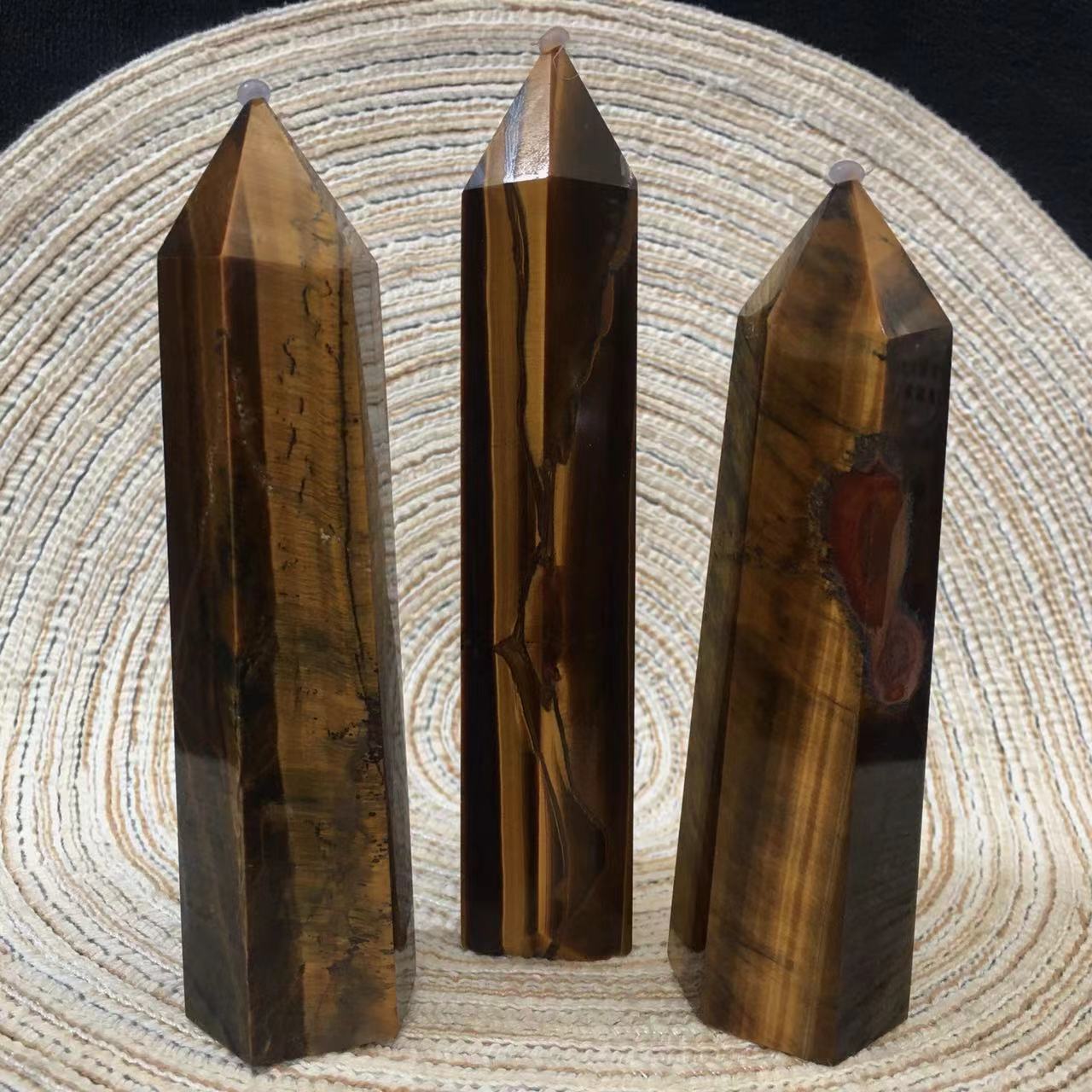 Wholesale Natural healing crystal yellow tiger eye tower for decoration 1kg