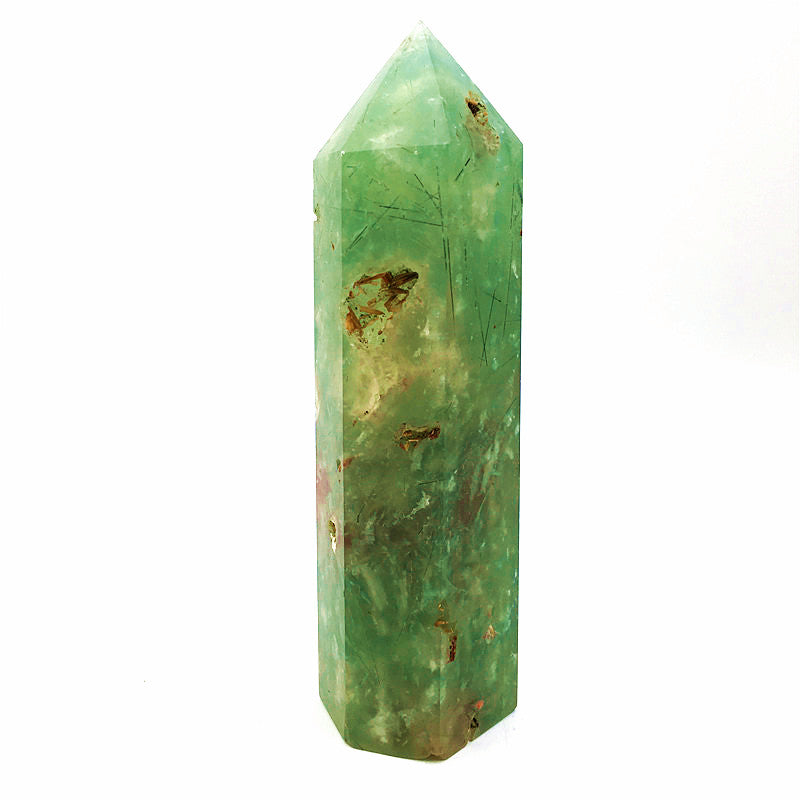 Wholesale high quality crystals prehnite tower for decoraiotion 1kg