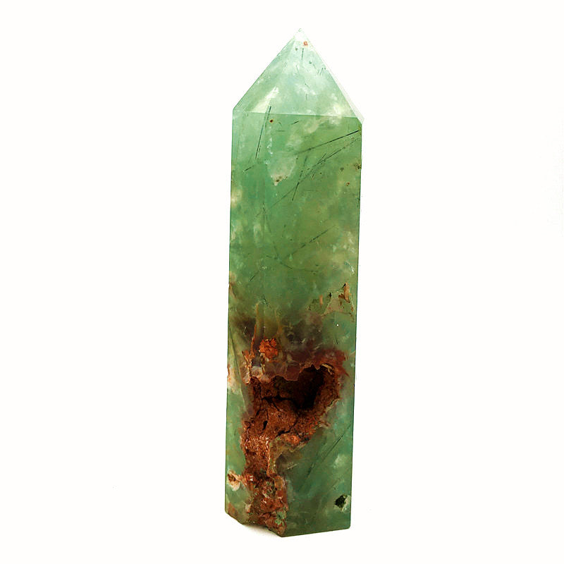 Wholesale high quality crystals prehnite tower for decoraiotion 1kg