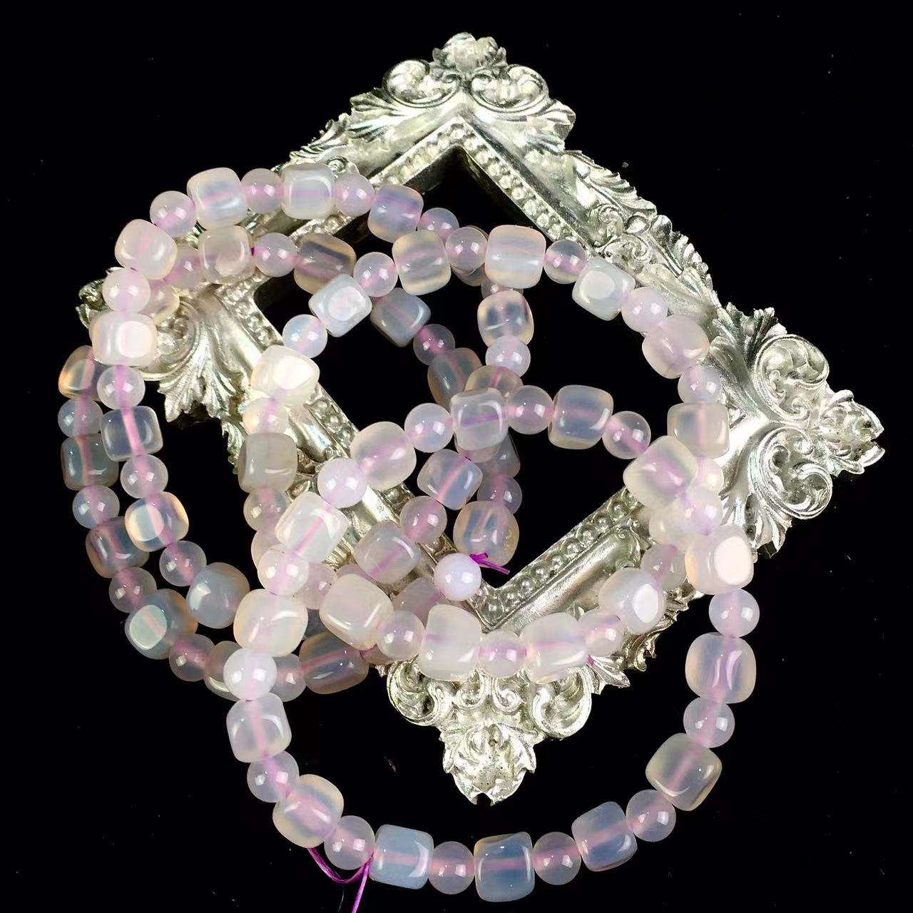 Natural Gemstone 8mm White Opal Stretch Bracelets Jewelry
