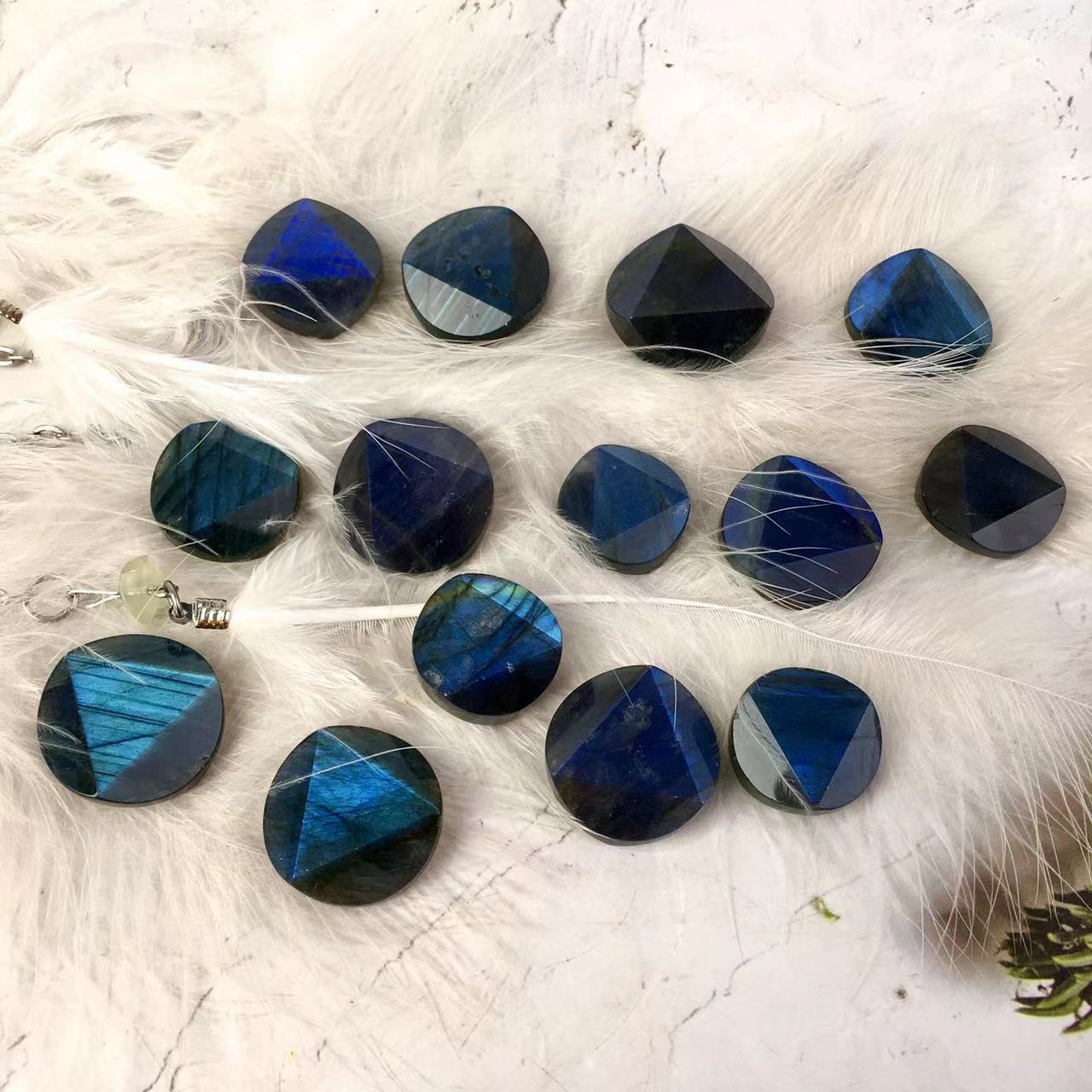 Natural crystal Lab round slice have good flash as pendant Crystal gemstone
