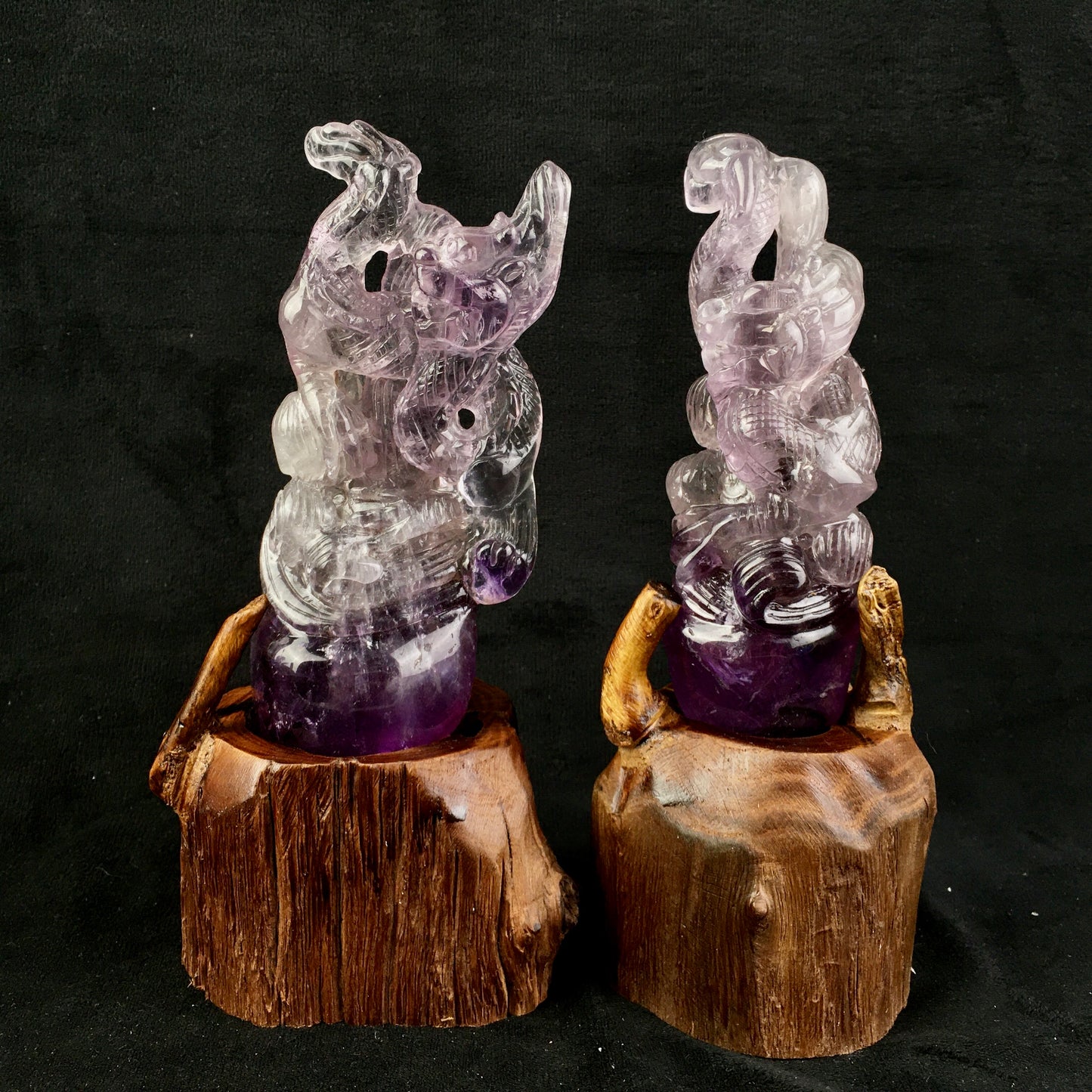 Wholesale natual crystals healing stones amethyst fox and dragon wand crystal amethyst wand for decoraiotion