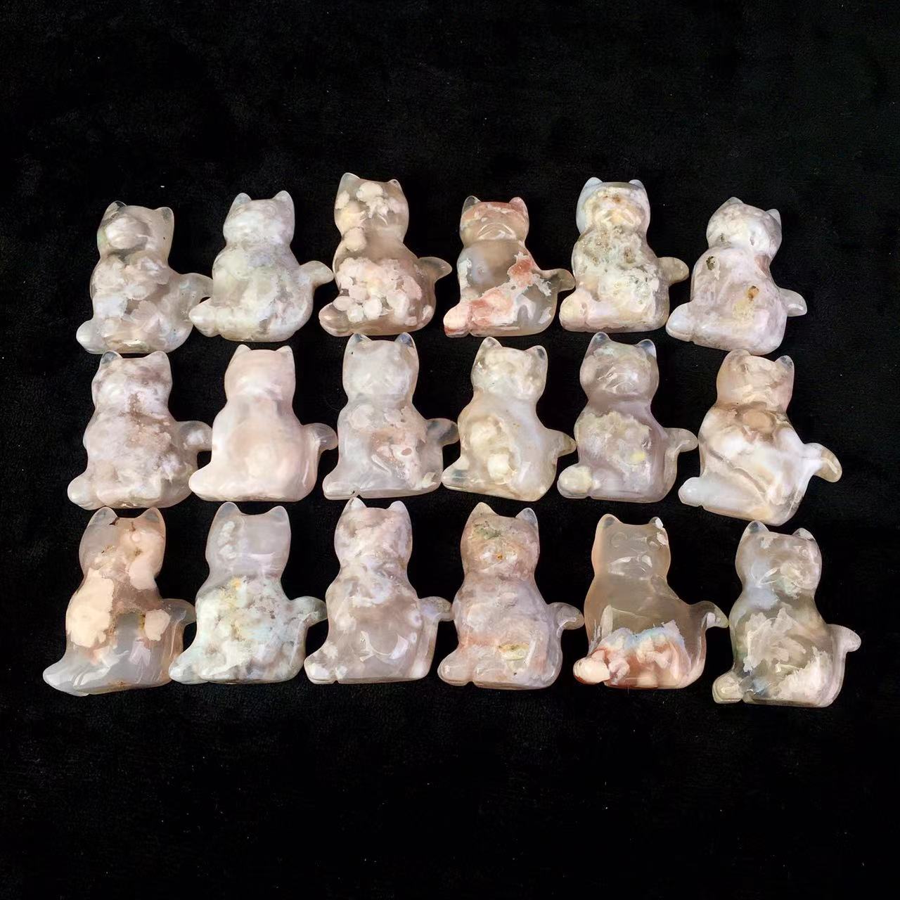 Wholesale High quality Sakura Agate Cat For Decoration