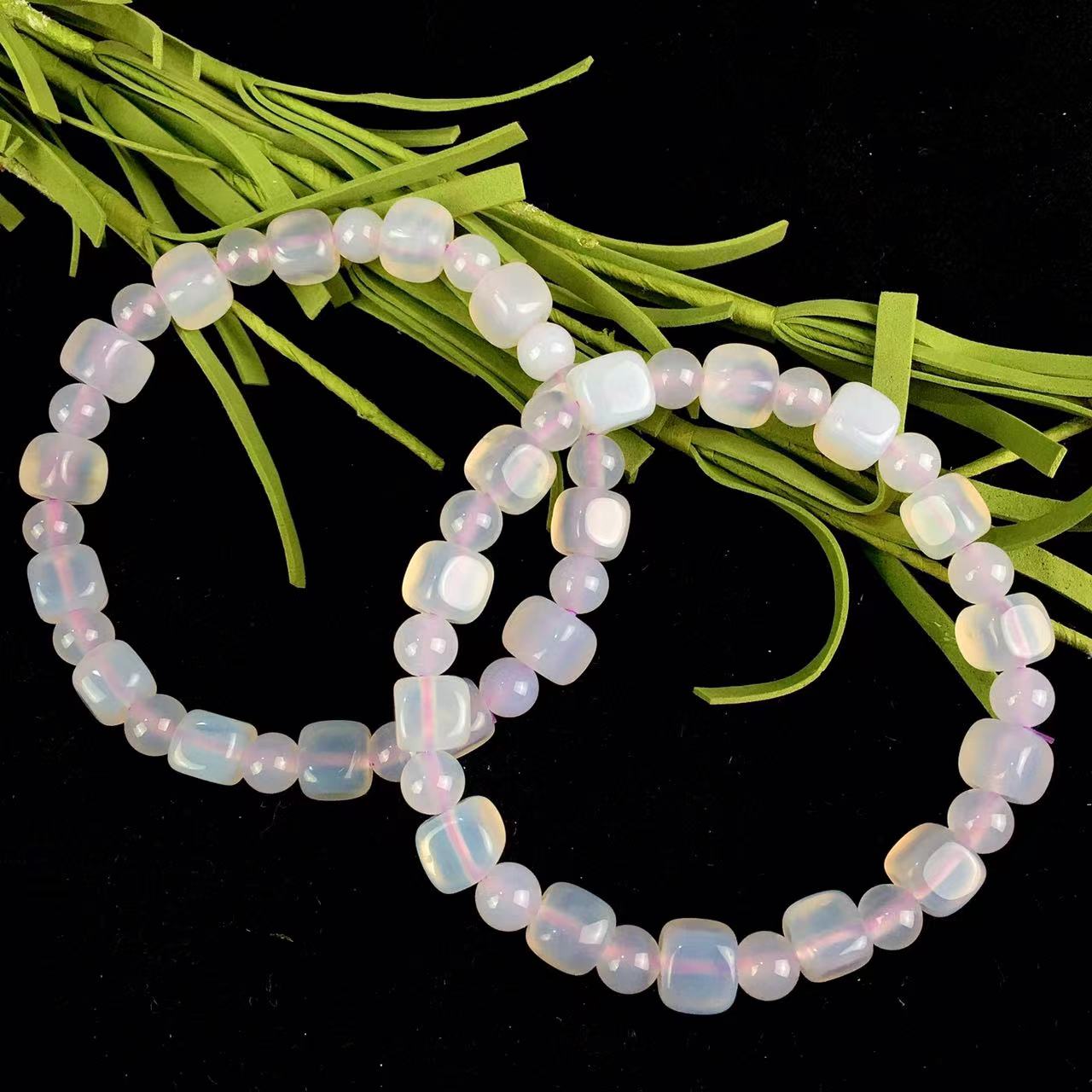 Natural Gemstone 8mm White Opal Stretch Bracelets Jewelry