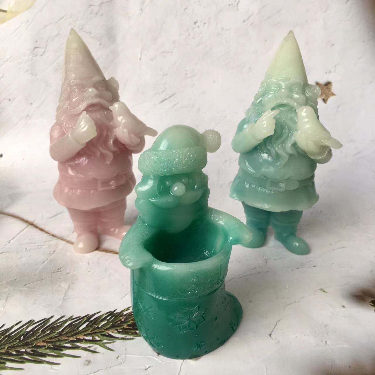 Wholesale crystal luminous High-quality Santa claus carving santa claus For Party Home Decor