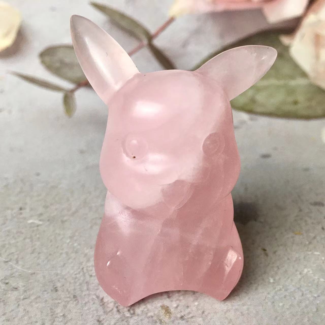 Wholesale Natural crystal High Quality Natural Orange Calcite Crystal Carved Rose quartz and Fluroite Pikachu for Decoration