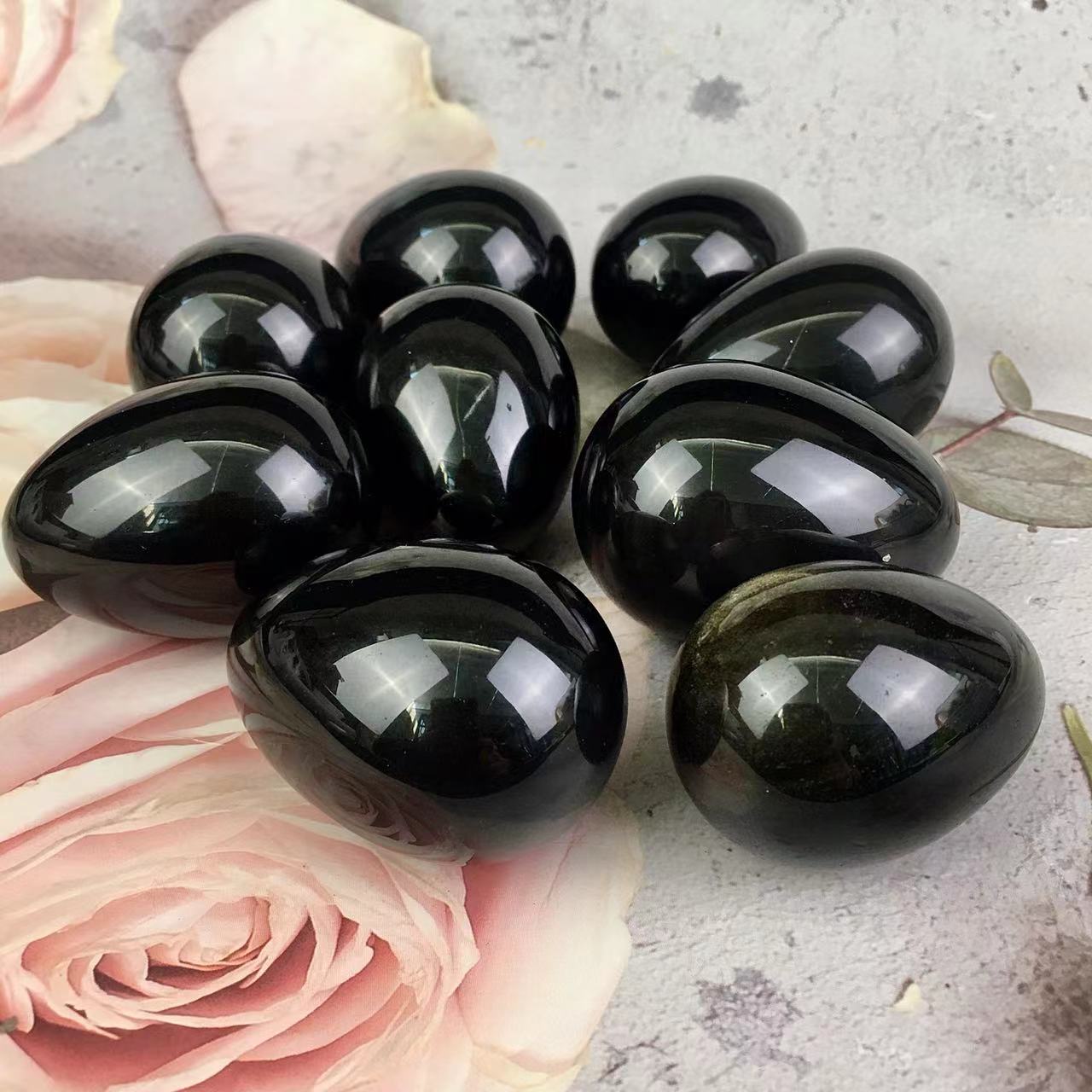 Wholesale crystal natural healing rainbow obsidian egg For Decoration
