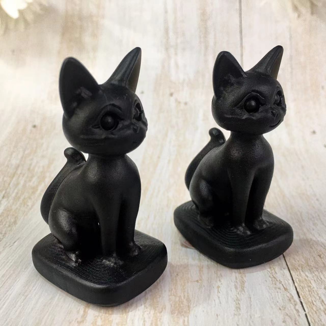 Wholesale high quality reiki naturalcrystal Black obsidian carving Collection for decoraiotion