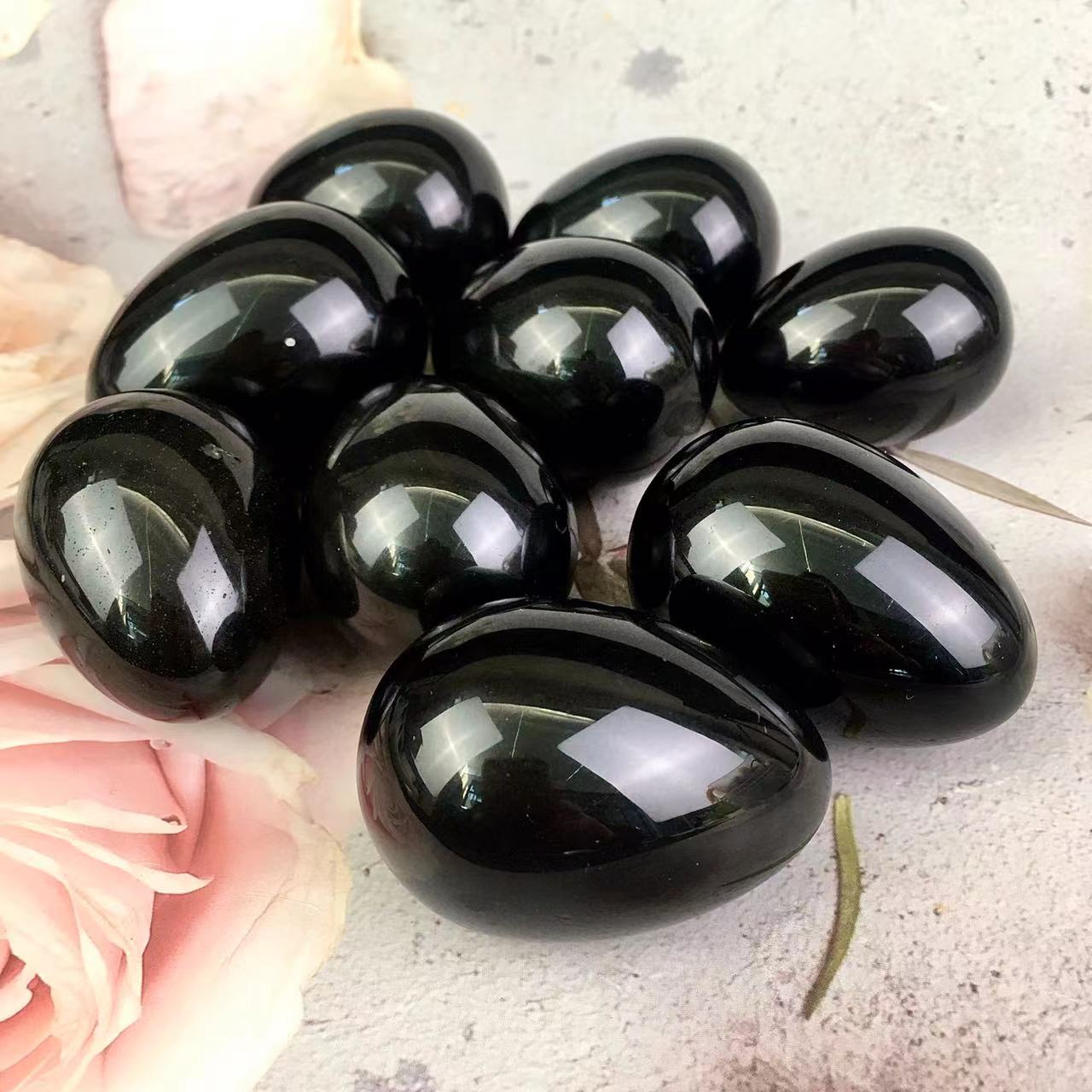 Wholesale crystal natural healing rainbow obsidian egg For Decoration