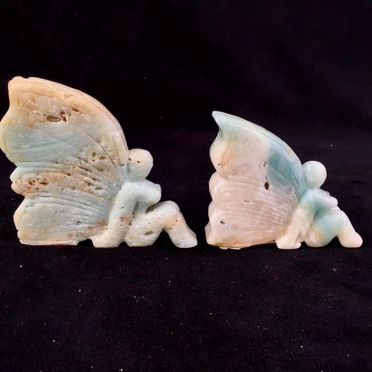 Wholesale high quality reiki natural crystal Caribbean caclite fairy carving for decoraiotion