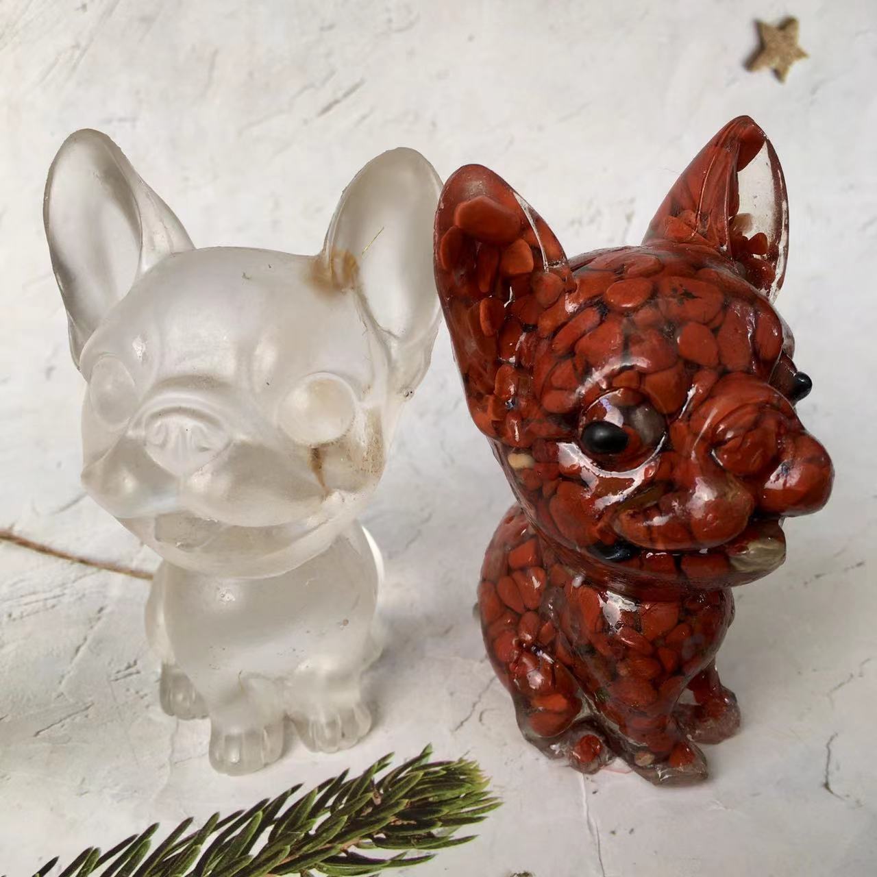 Wholesale Healing Crystal Chips Dog S for Gift Mixed and Stone Chips with Resin Natural Feng Shui Home Decoration