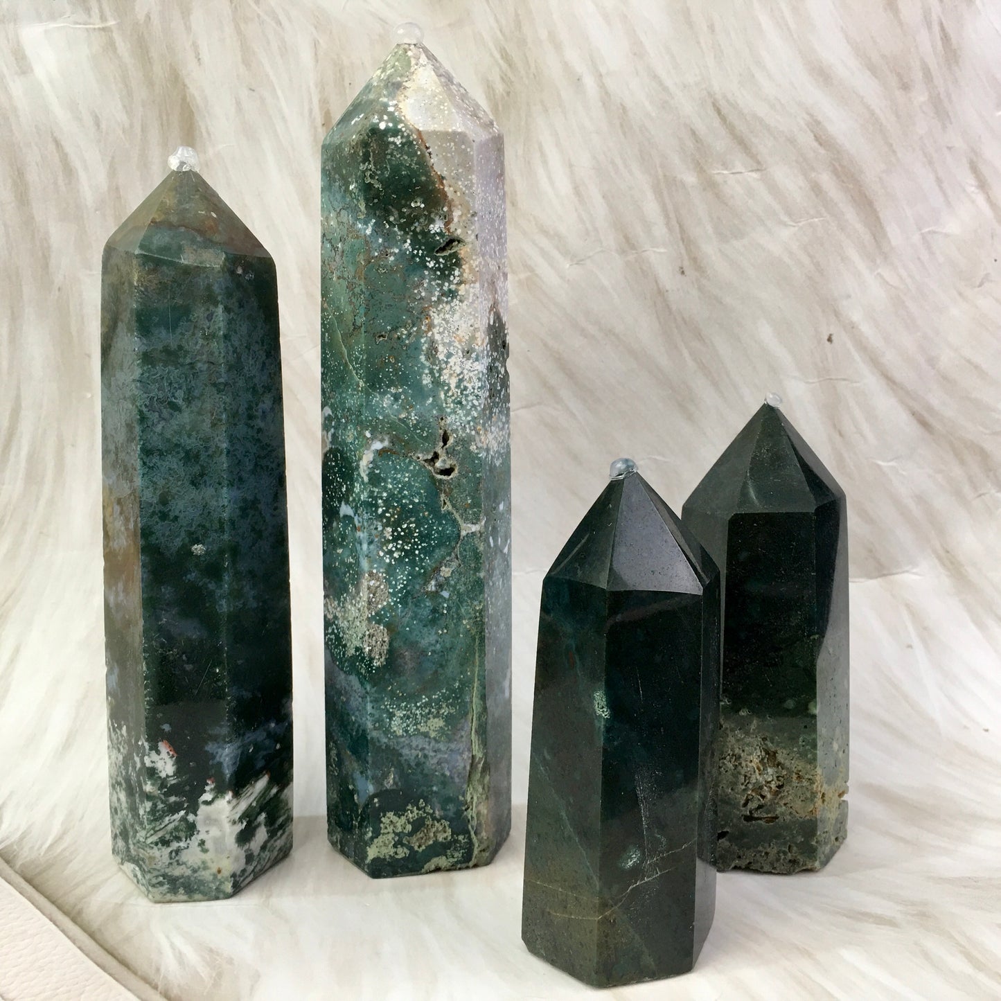 Wholesale natural ocean jasper tower for decoration 1kg