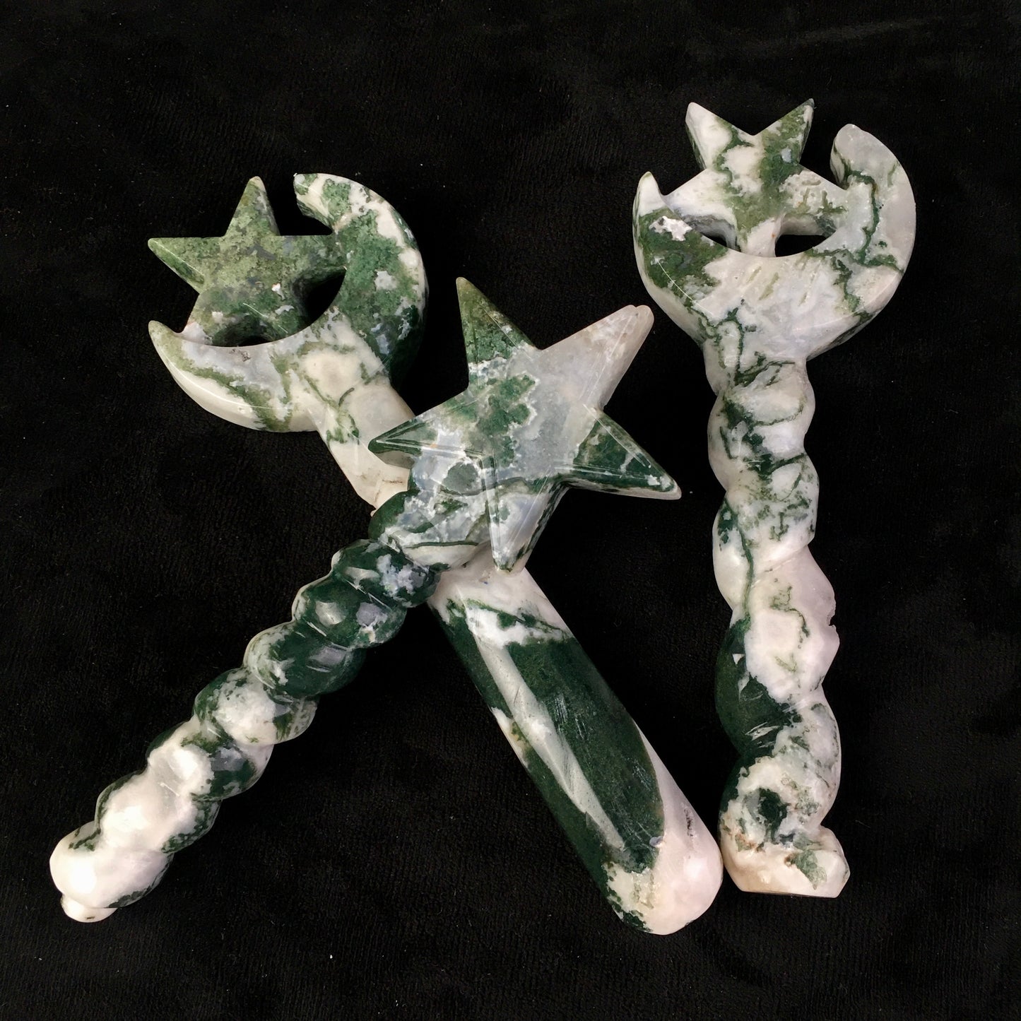Wholesale natural Crystals Healing moss agate magic Wand For Decoration