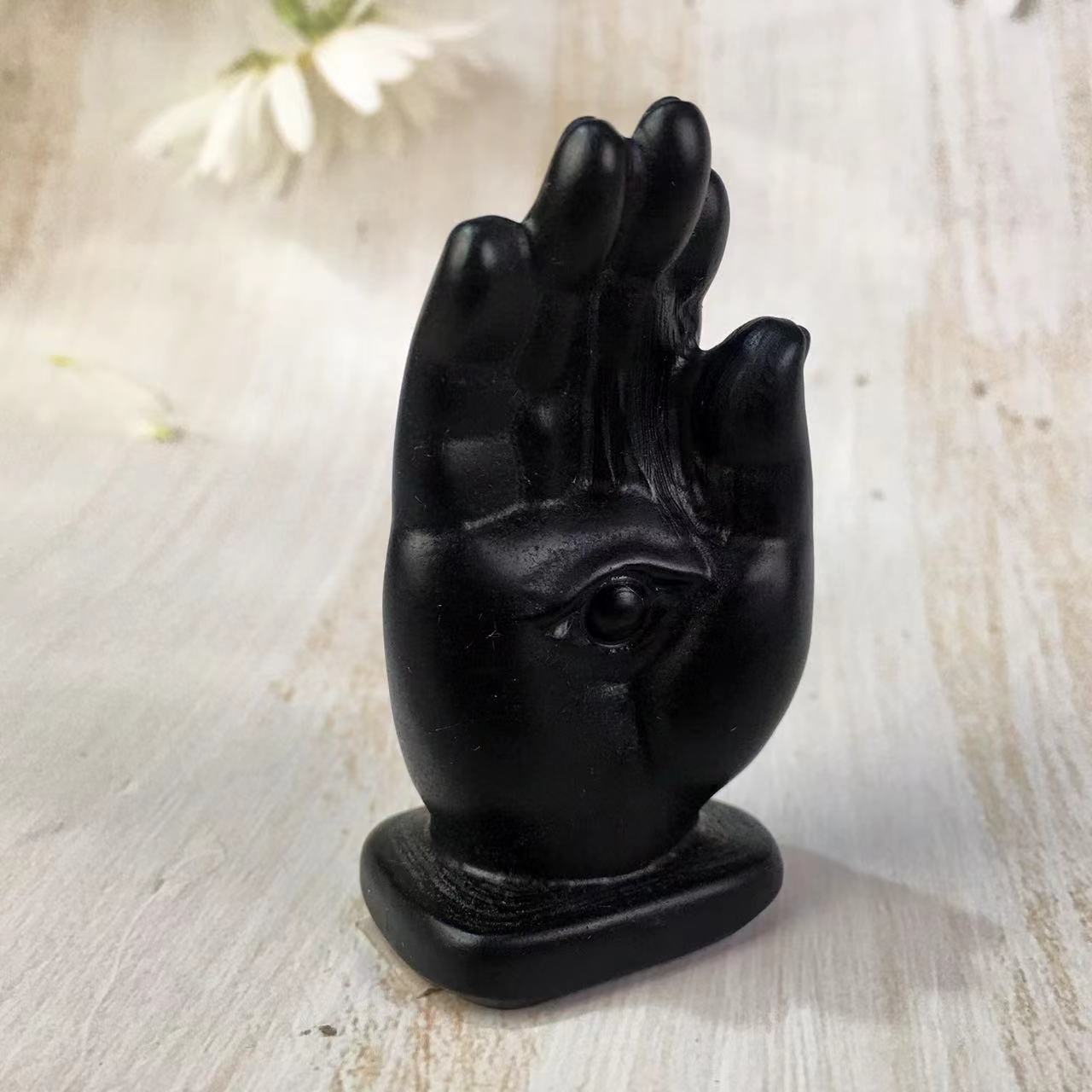 Wholesale high quality reiki naturalcrystal Black obsidian carving Collection for decoraiotion