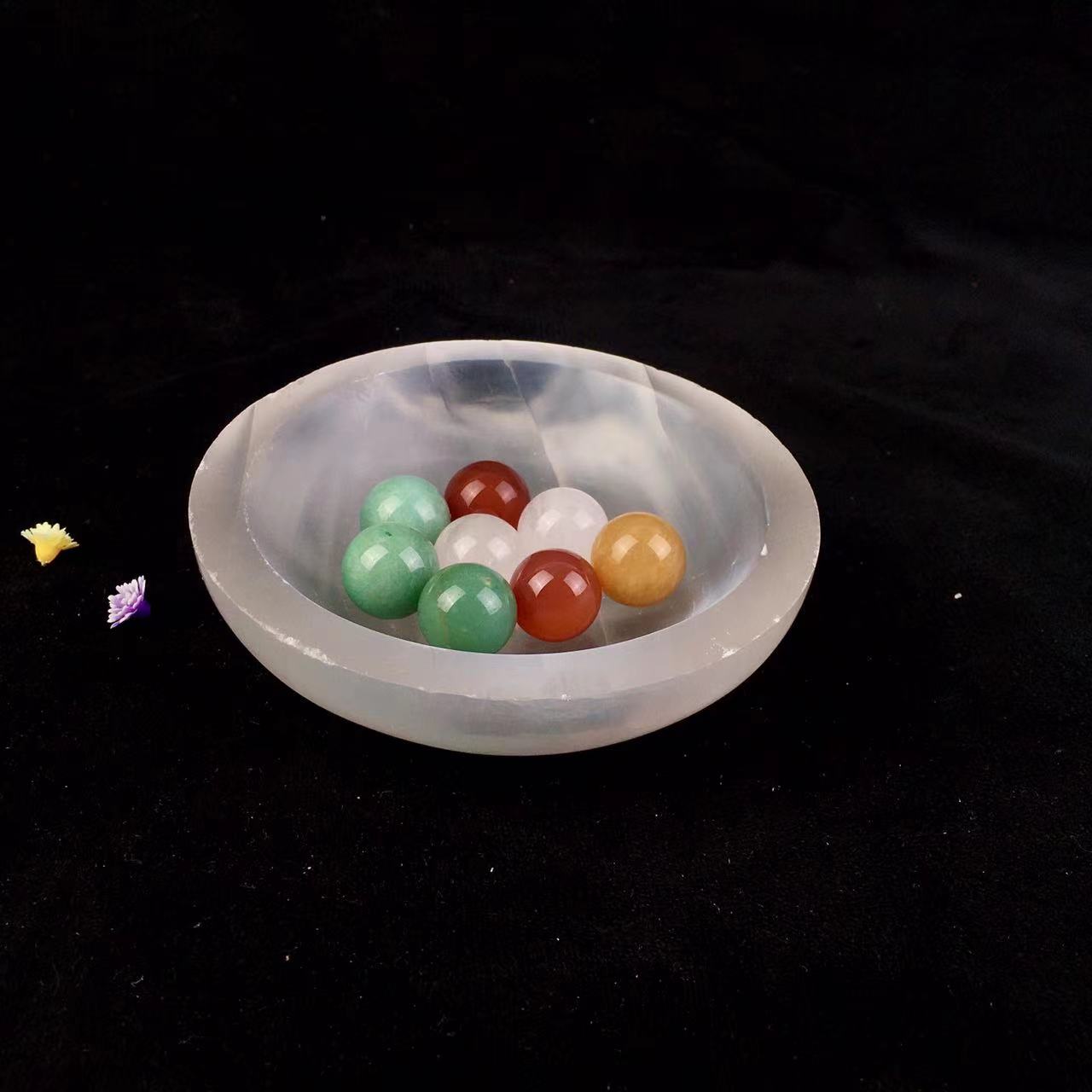 Wholesale high quality reiki natural crystal selenite bowl for decoraiotion
