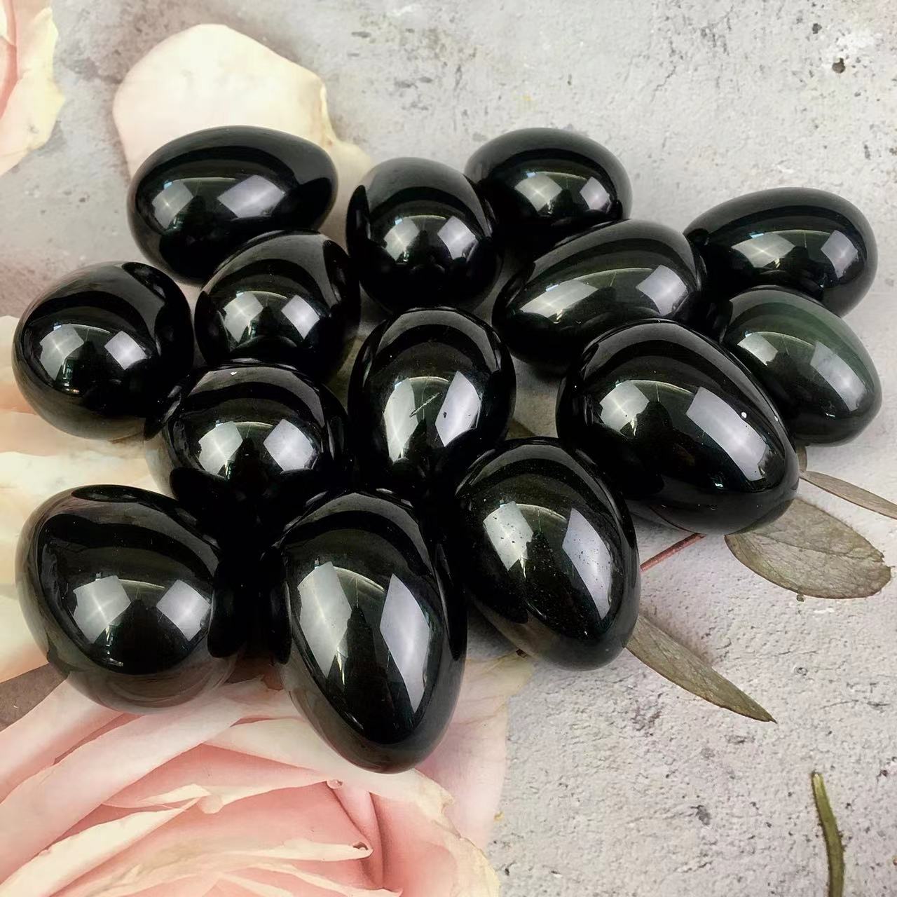 Wholesale crystal natural healing rainbow obsidian egg For Decoration