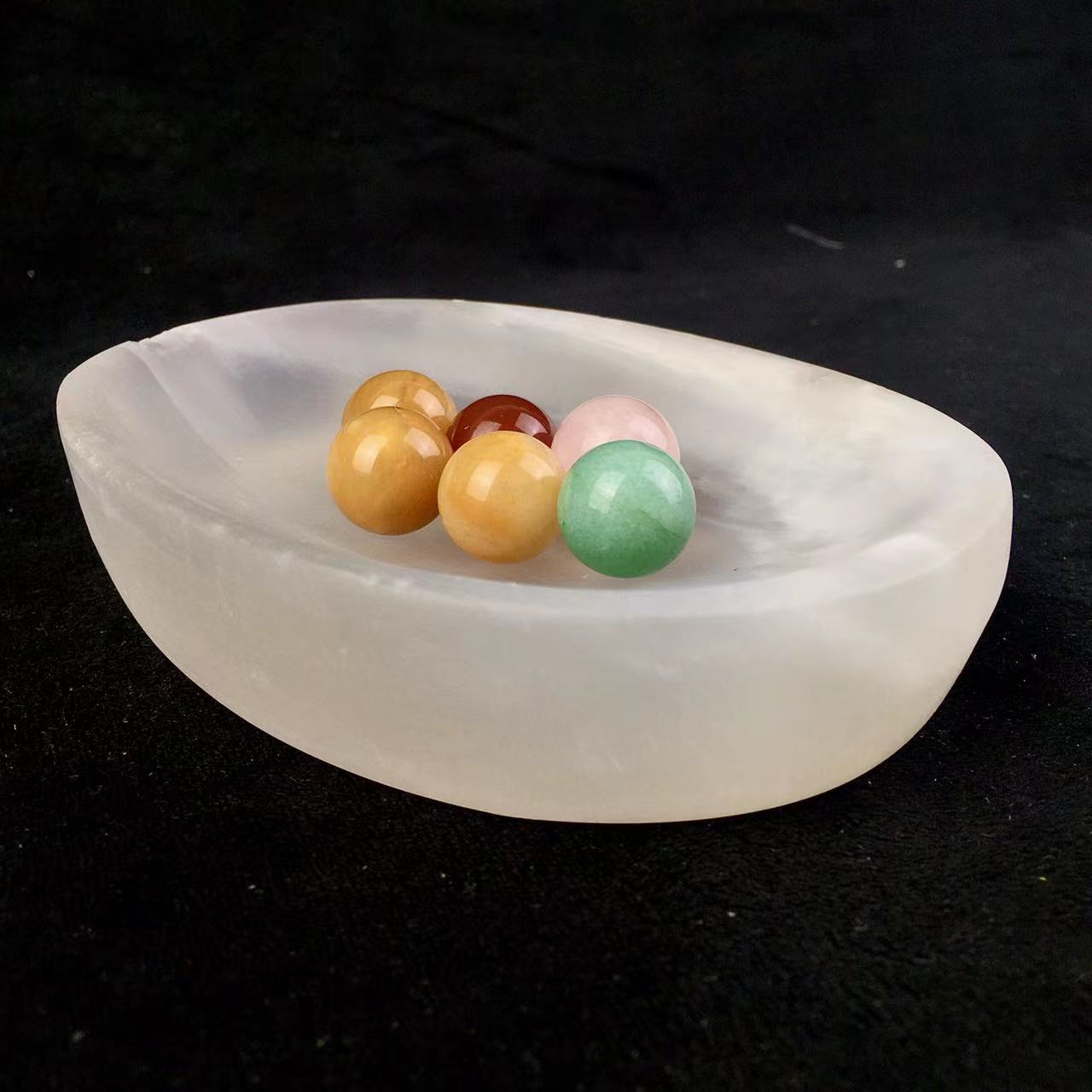 Wholesale high quality reiki natural crystal selenite bowl for decoraiotion
