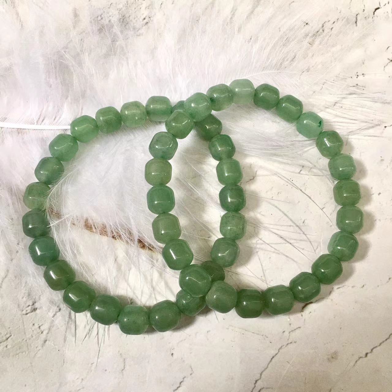 7MM Natural crystal Smooth Green Aventurine Gemstone Beads bracelet