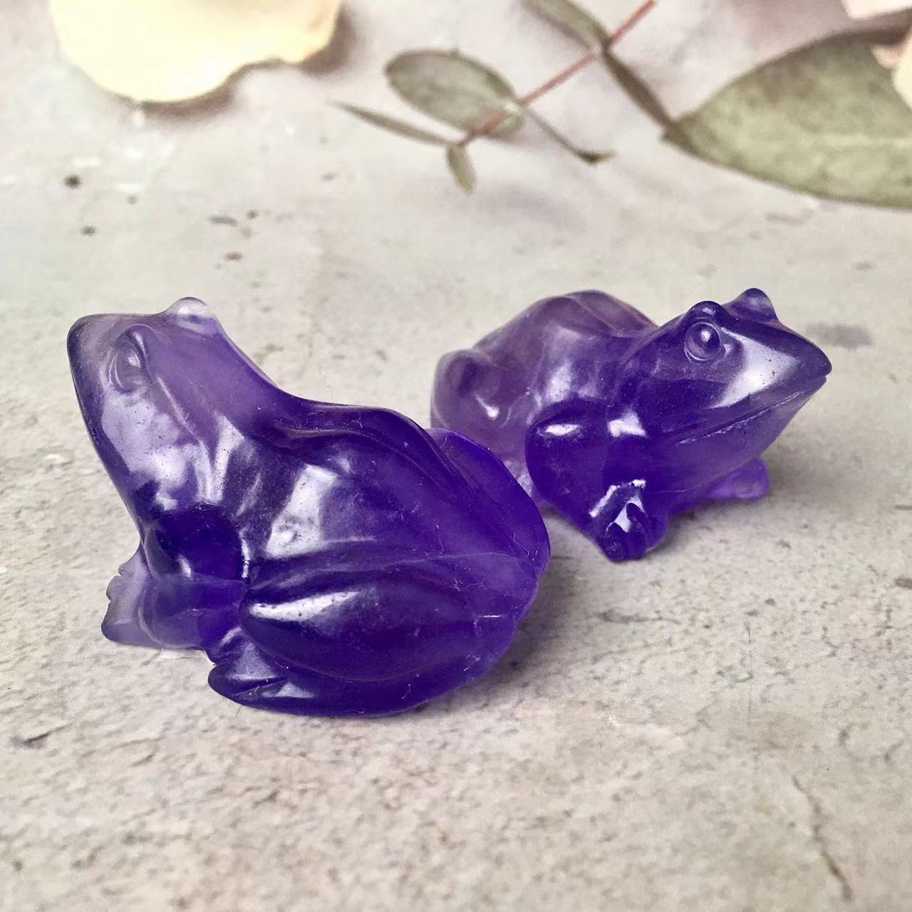 Wholesale Natural crystal Hand Carved fluorite crystal animals crafts Frog Statue For gift and crystal decor