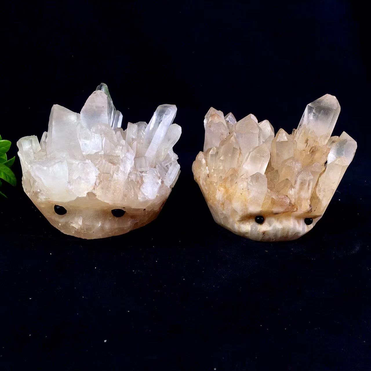 Wholesale high quality reiki natural crystal clear quartz hedgehog carving for decoraiotion