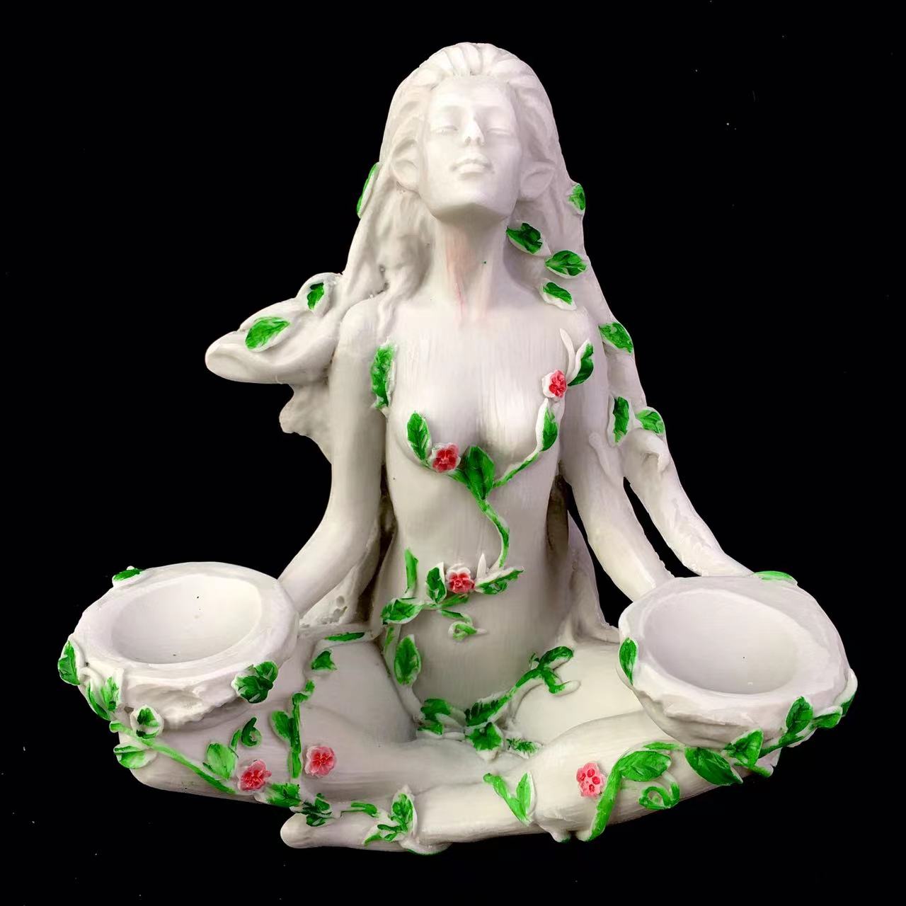 Wholesale high quality Mother Earth carving resin crystal ball display base sphere stand