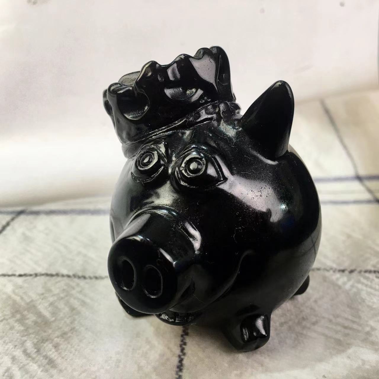 Wholesale high quality reiki naturalcrystal Black obsidian carving Collection for decoraiotion