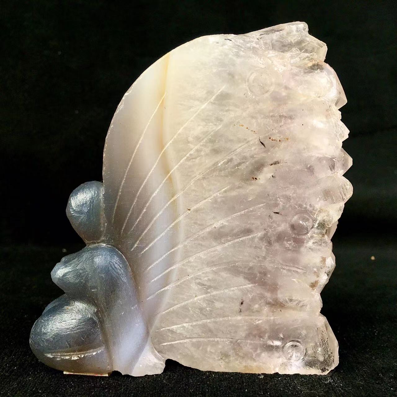 Wholesale high quality reiki natural crystal white quartz fairy carving for decoraiotion