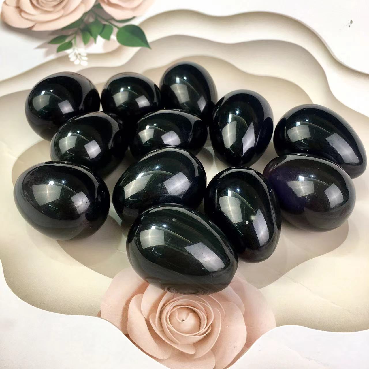 Wholesale Natural Polished Rainbow Obsidian Eggs Crystal For Decoration