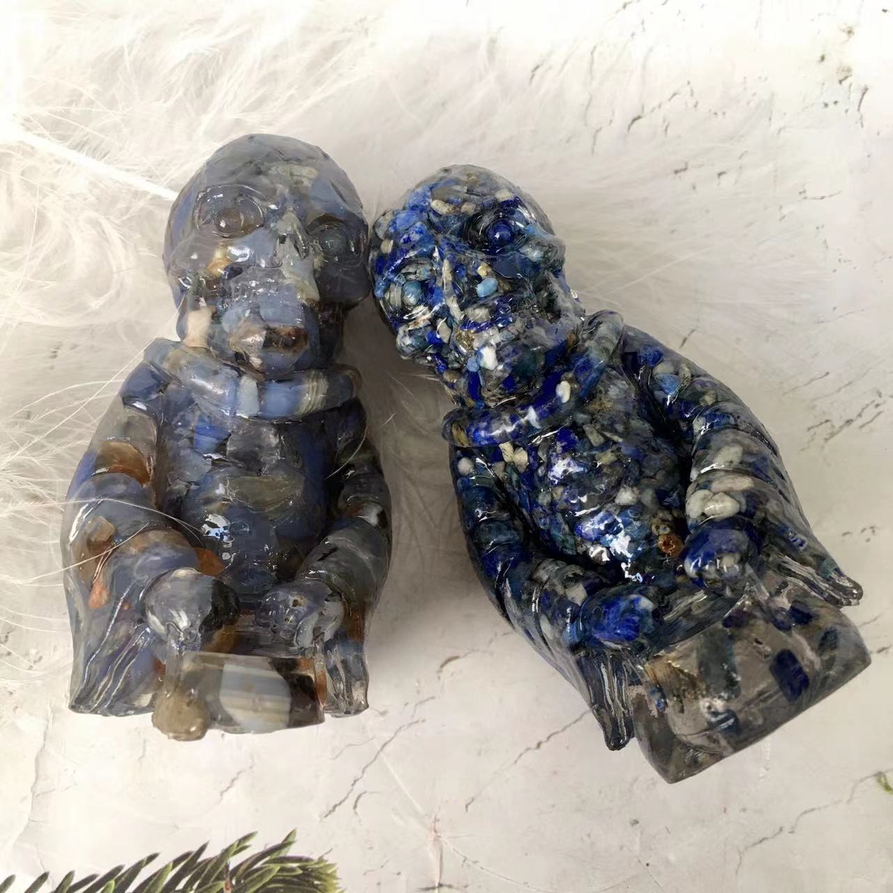 Natural healing crystals gravel chip carving epoxy resin crystal crafts crystal death