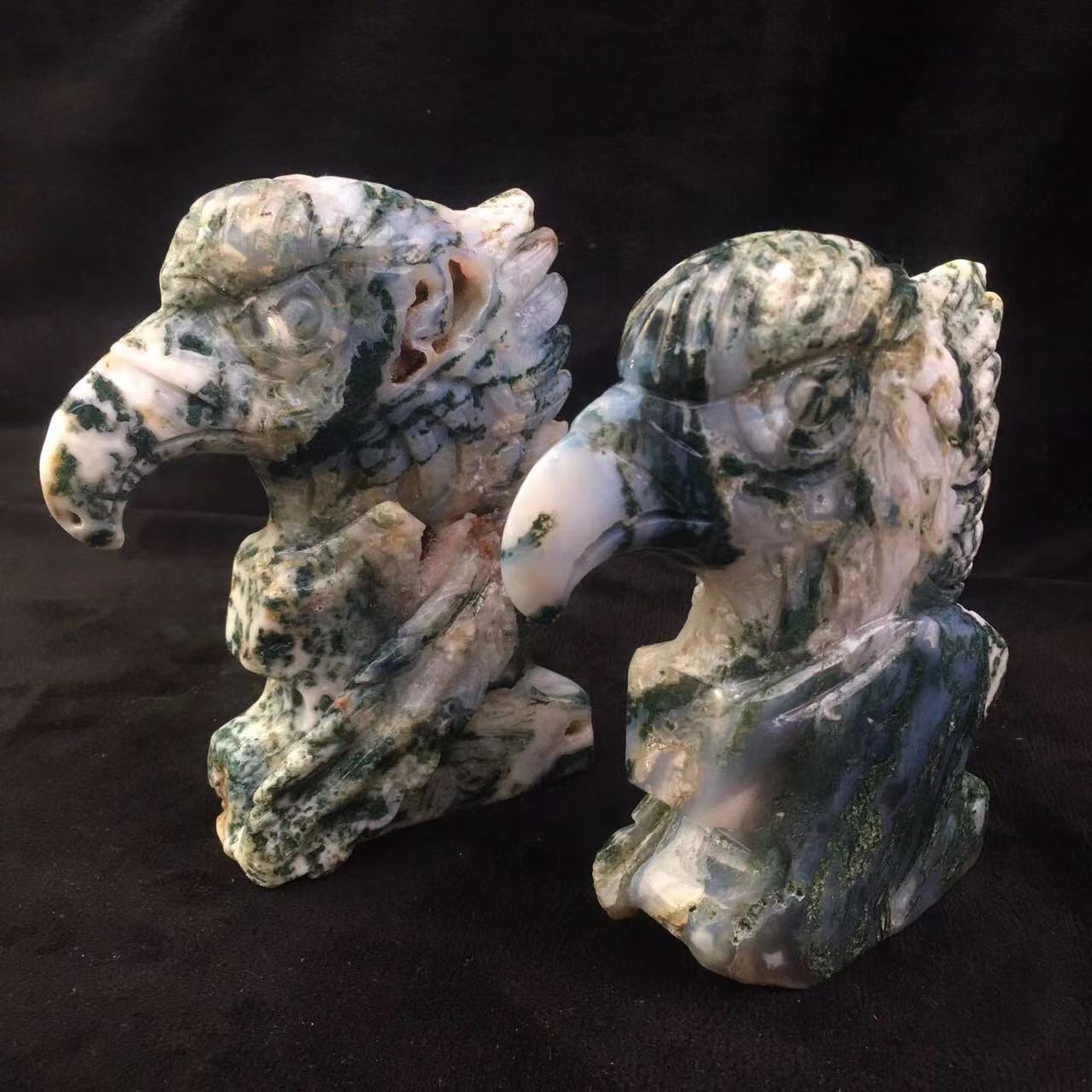 Wholesale natural stone crystals healing stones crafts souvenir moss agate eagle green quartz with geodes souvenir