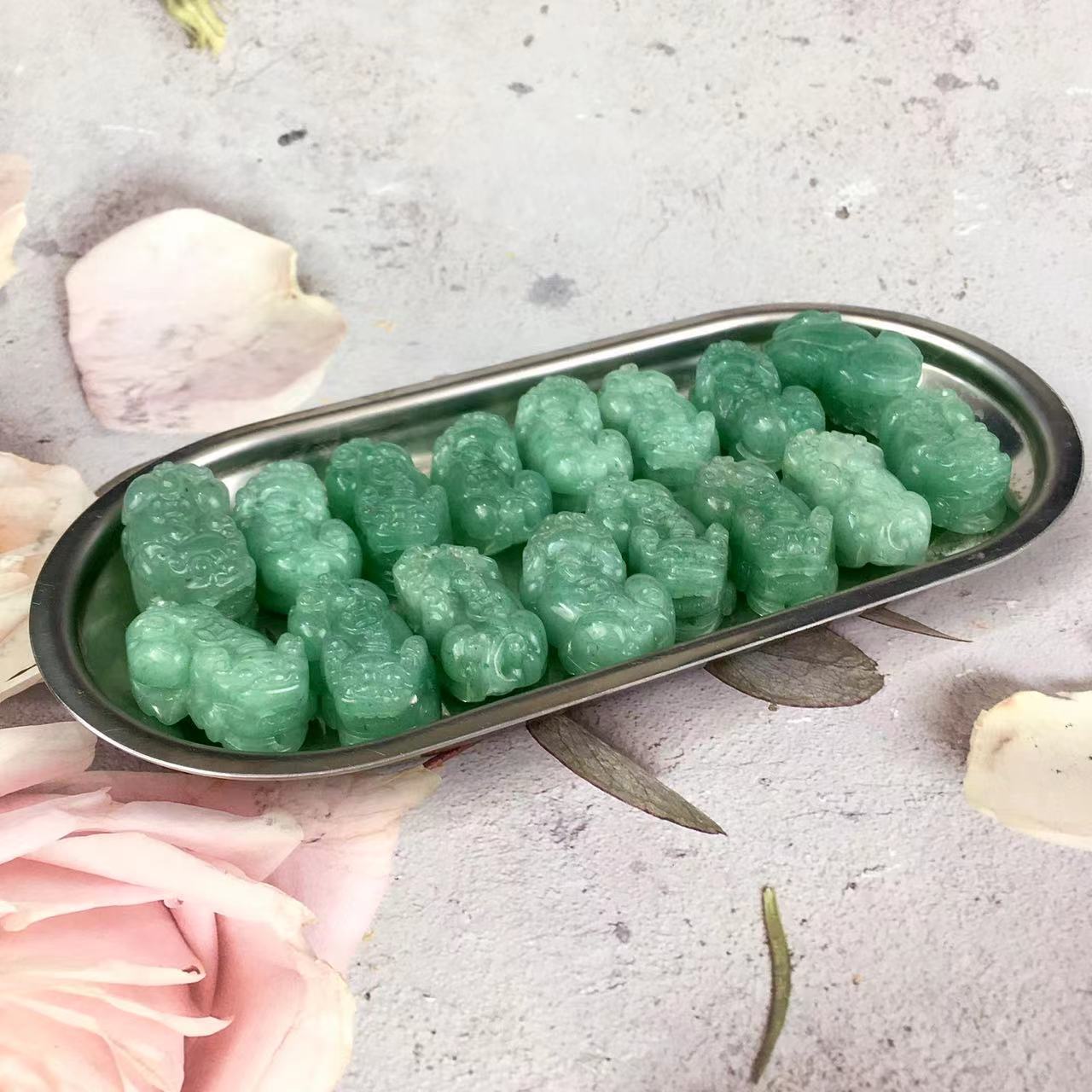 High quality wholesale Natural Crystal Green aventurine pixiu pendant For Decoration