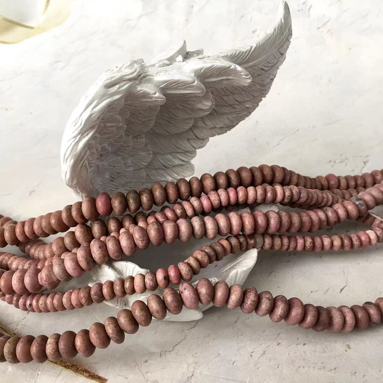Natural 6/8MM Rhodonite Healing Power stone beads for Jewelry Making