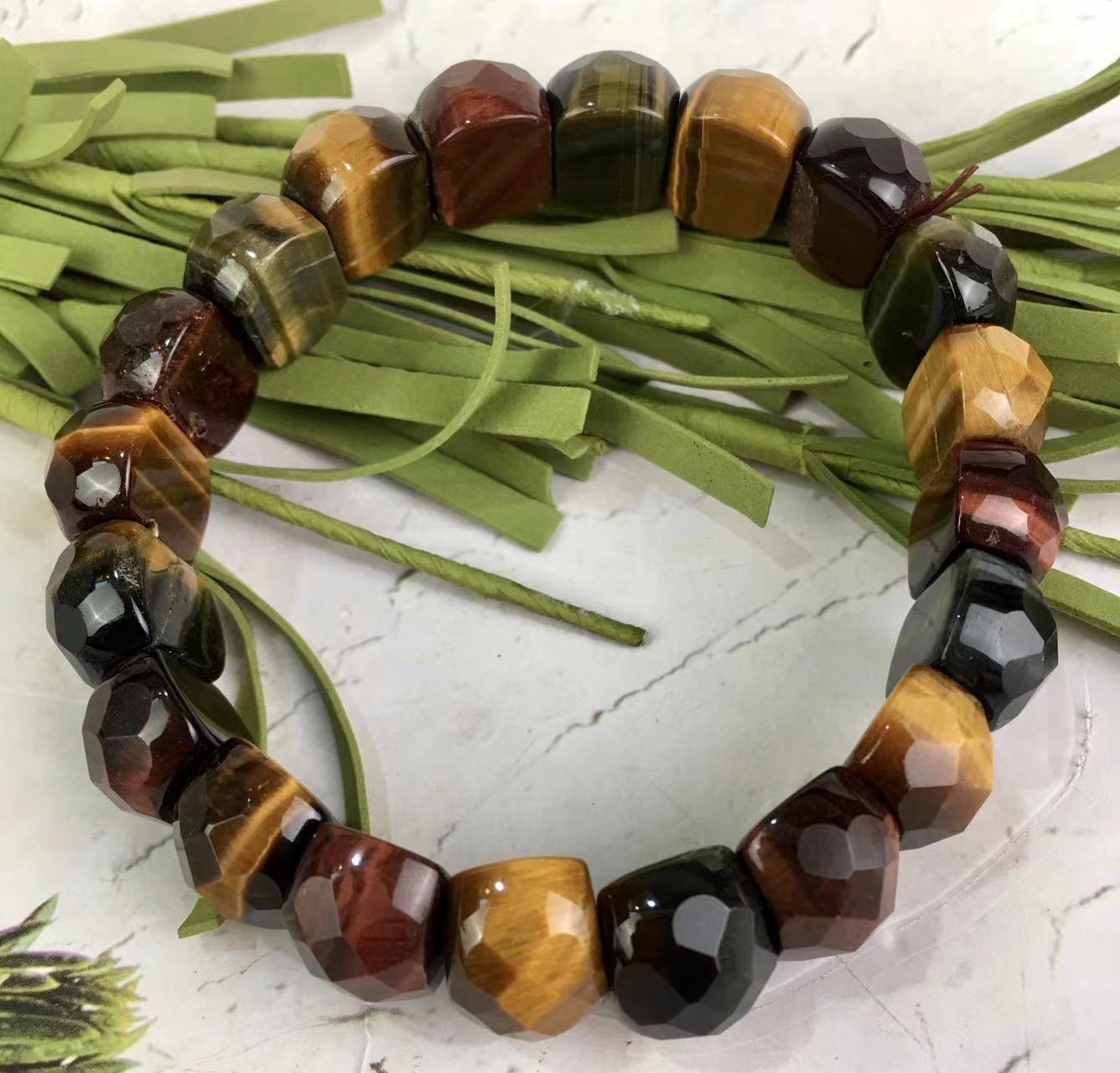 Hot Selling Bracelet Elastic Mix tiger eye and Black/Silver Obsidian bracelet and Eagle eye stone Natural crystal