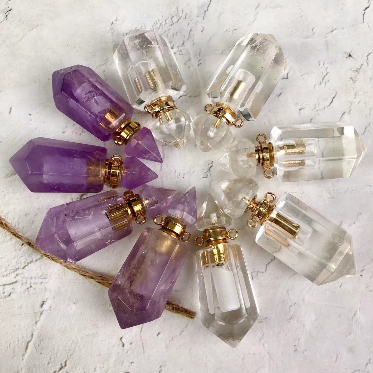 High quality wholesale Natural Crystal Perfume bottle For Decoration