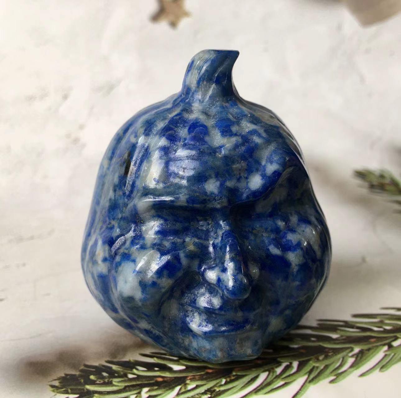 Multiple materials Natural Carved Crystal High Quality Pumpkin Face for Home Decoration