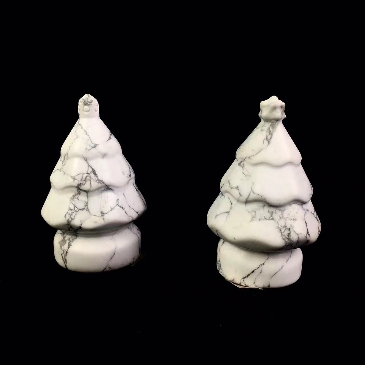 Natural crystal Christmas Tree Hand-carved ruby zostite and howlite Crystal Pine Christmas Tree For Christmas Decor