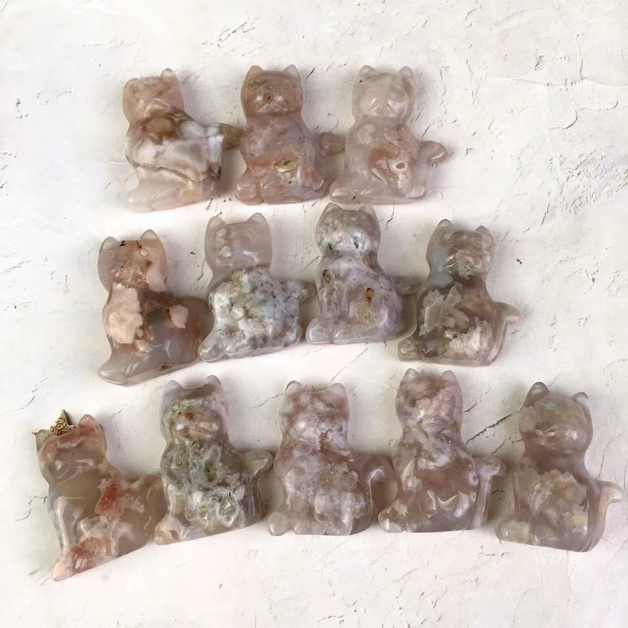 Wholesale High quality Sakura Agate Cat For Decoration