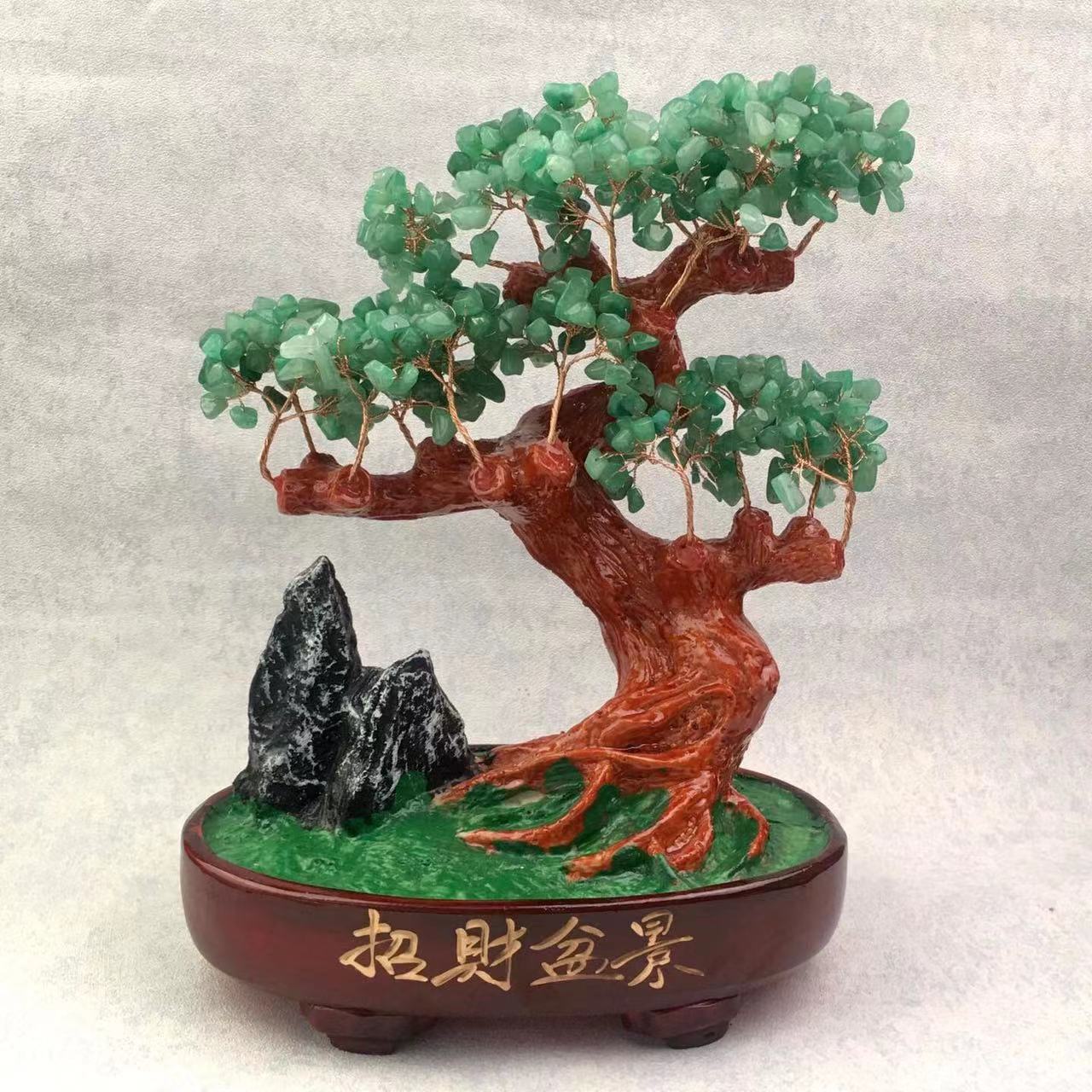 Wholesale Natural Healing Tree Pink Rose Citrine Green Aventurine Crystal Gemstone Quartz Lucky Money Tree Of Life