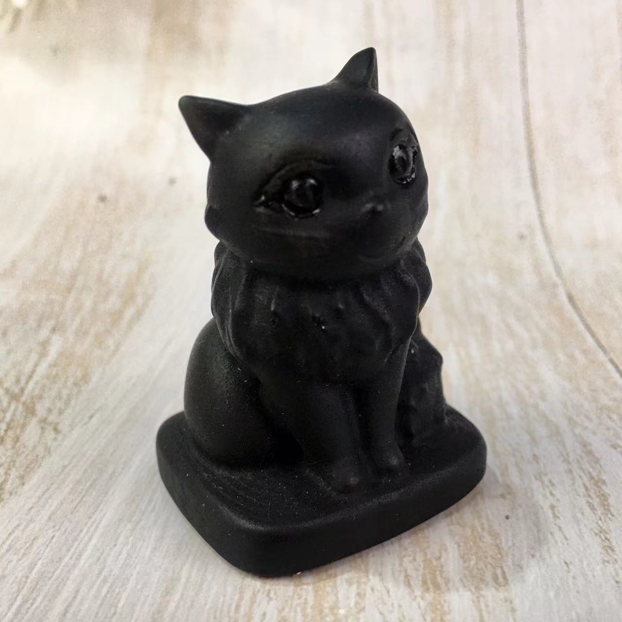 Wholesale high quality reiki naturalcrystal Black obsidian carving Collection for decoraiotion