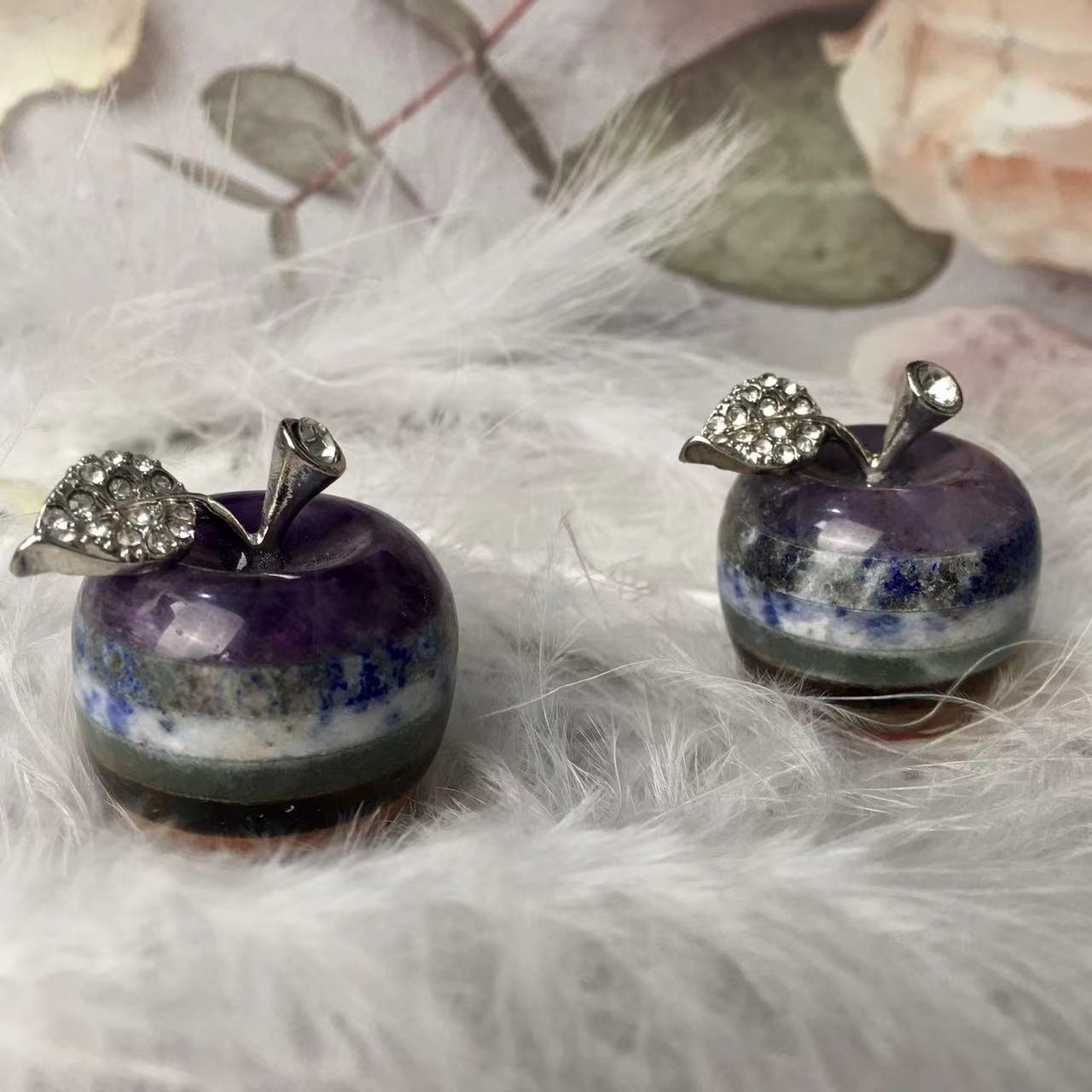 Wholesale Natural Crystal Healing Chakra Apple Crystal Stones 7 Chakra Apple For Gift