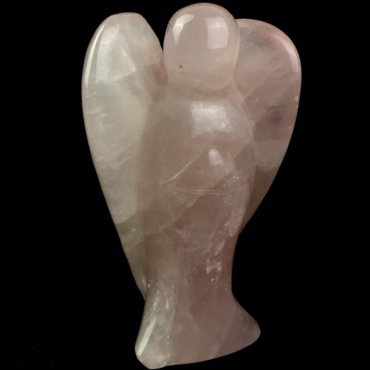 wholesale natural pink crystal rose quartz big angel statues