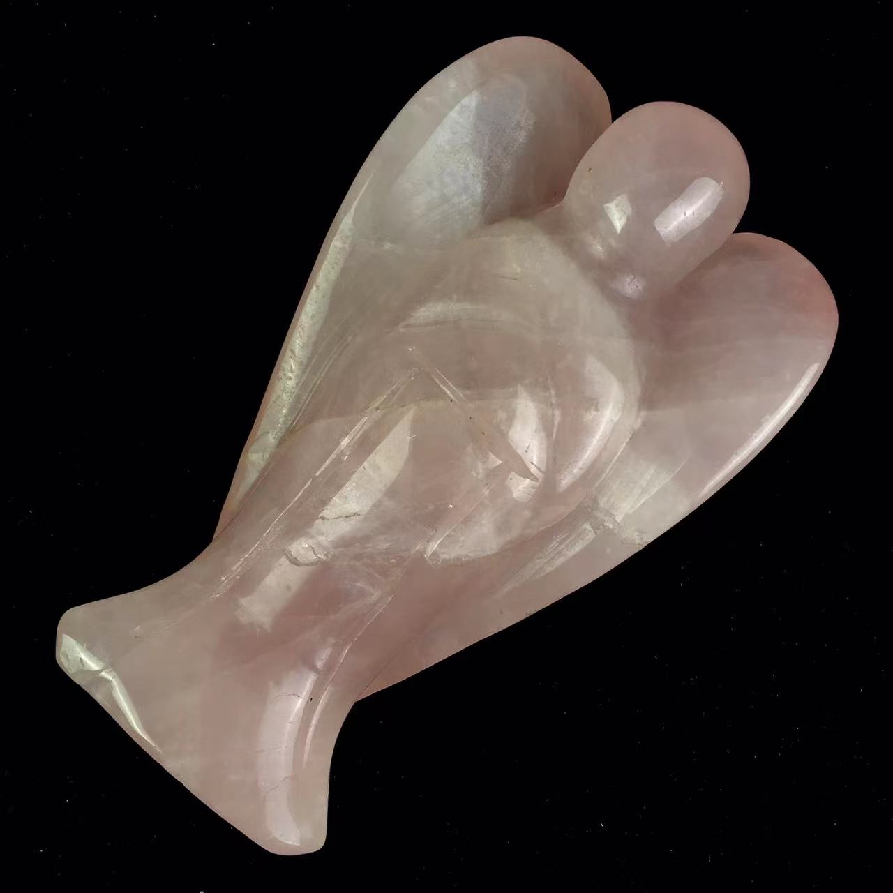 wholesale natural pink crystal rose quartz big angel statues