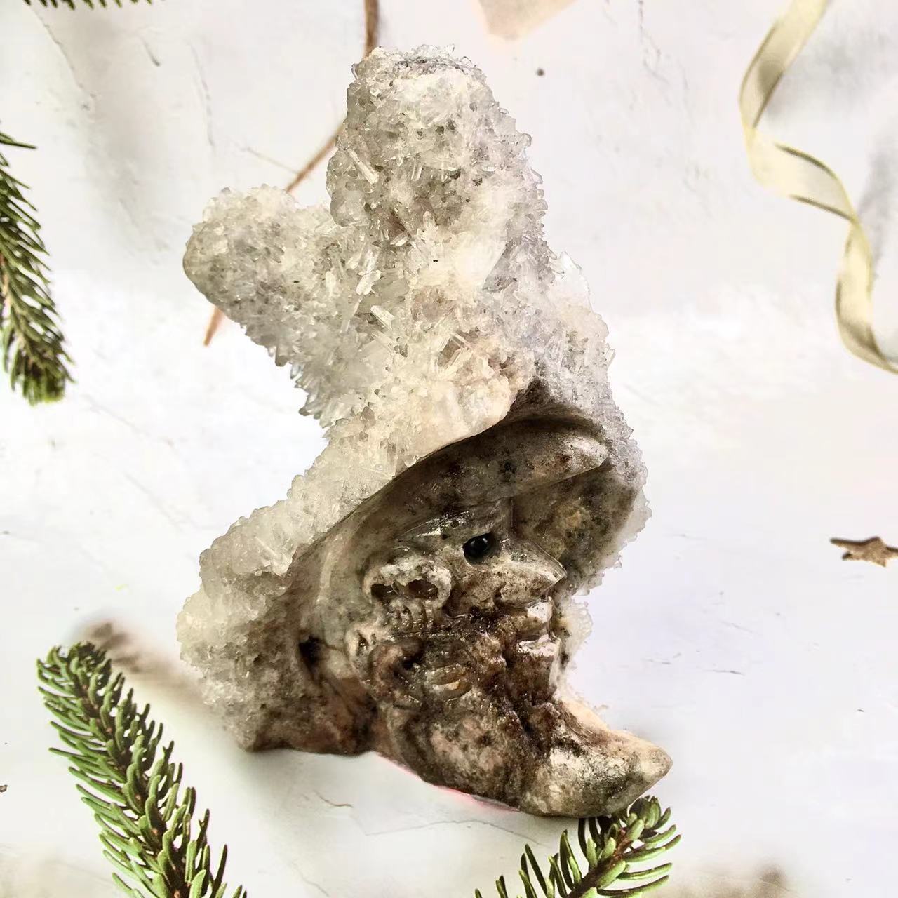 Wholesale 100% Natural Crystal Cluster Moon face with skull Crystal For Home Decoration