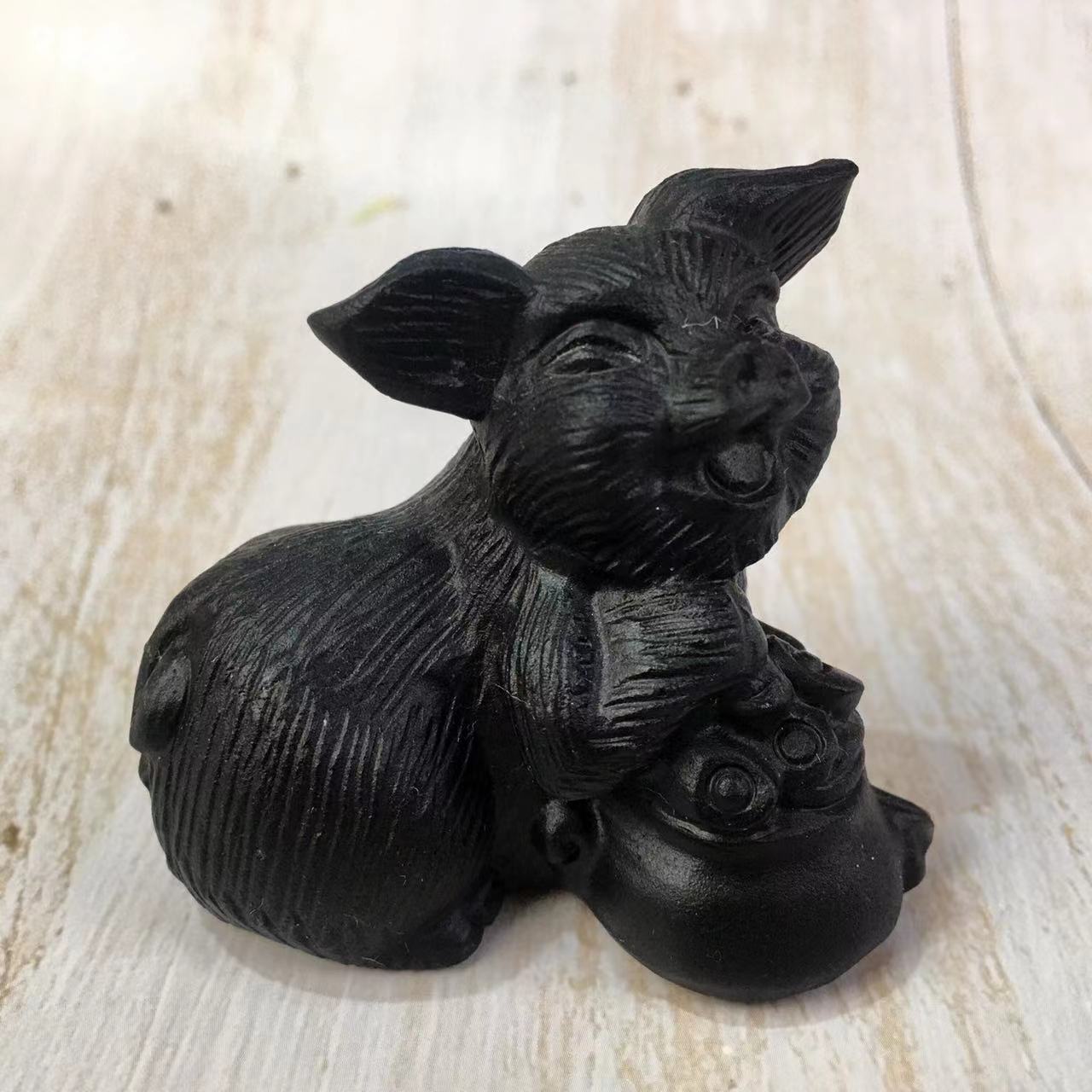 Wholesale high quality reiki naturalcrystal Black obsidian carving Collection for decoraiotion
